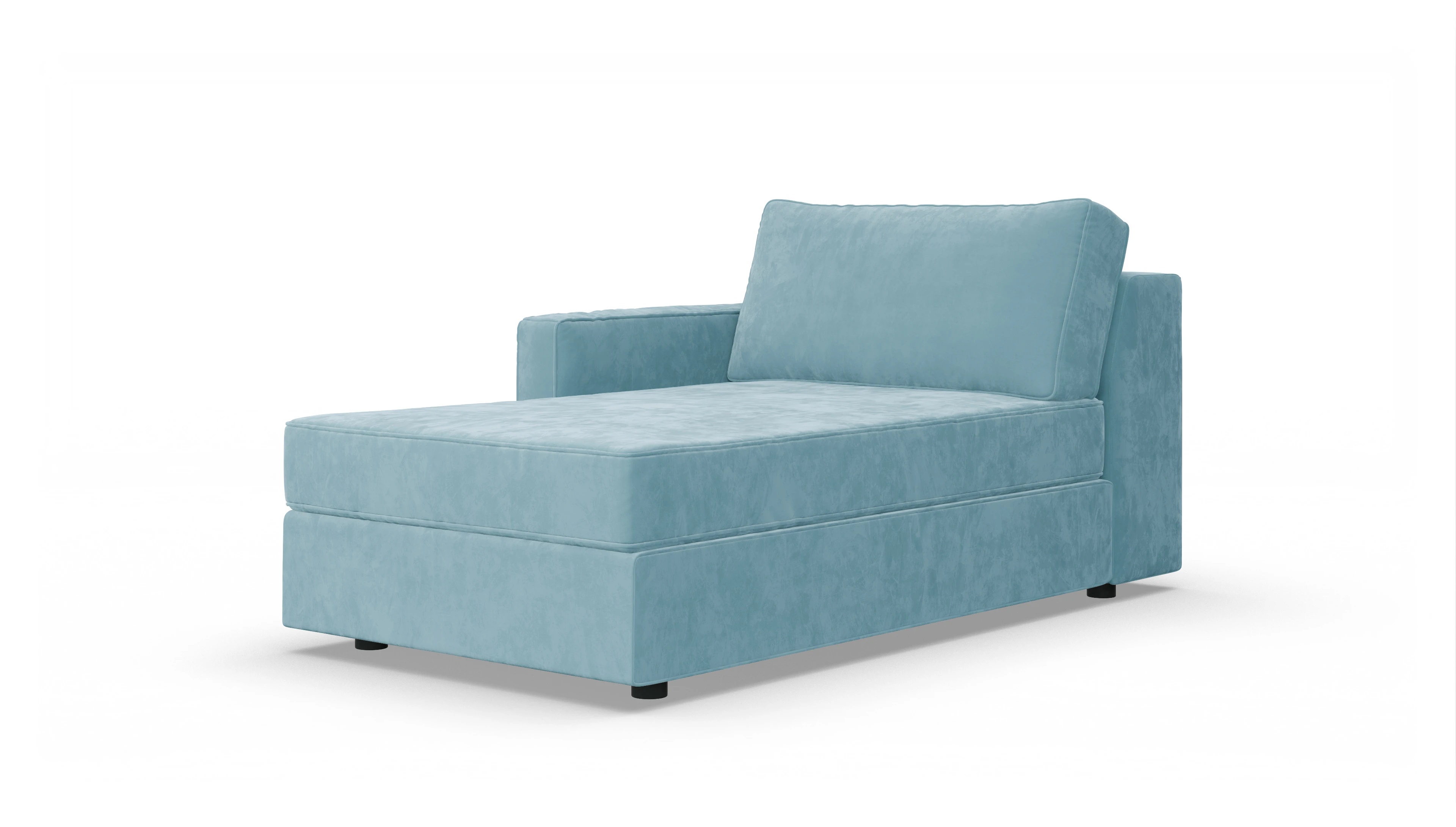 Ferali Stoff-Récamiere Ansicht des Produktes Ferali freistehende Récamiere links in Samt blau