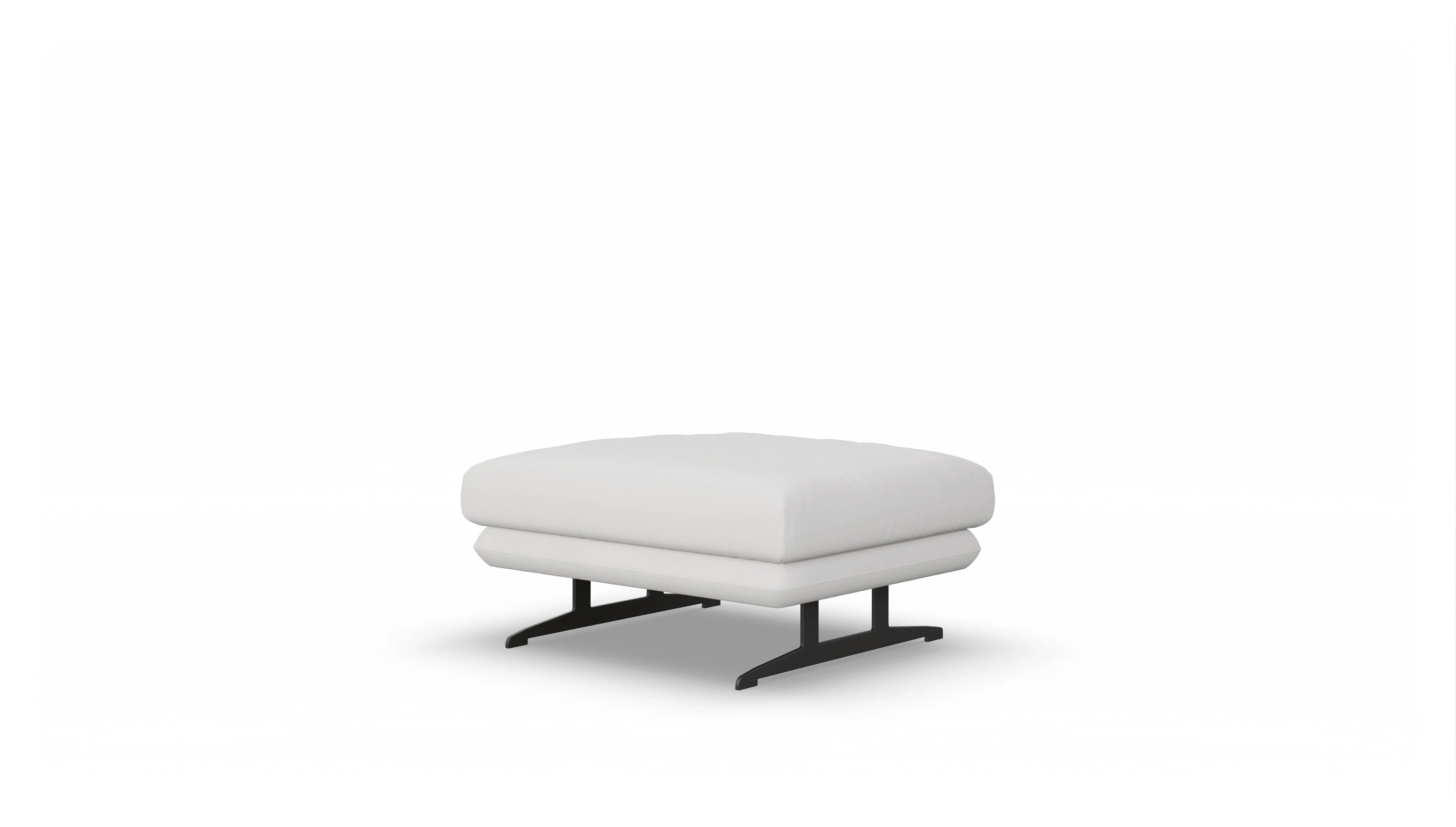 Ansicht des Produktes Boteri Hocker in Leder weiß