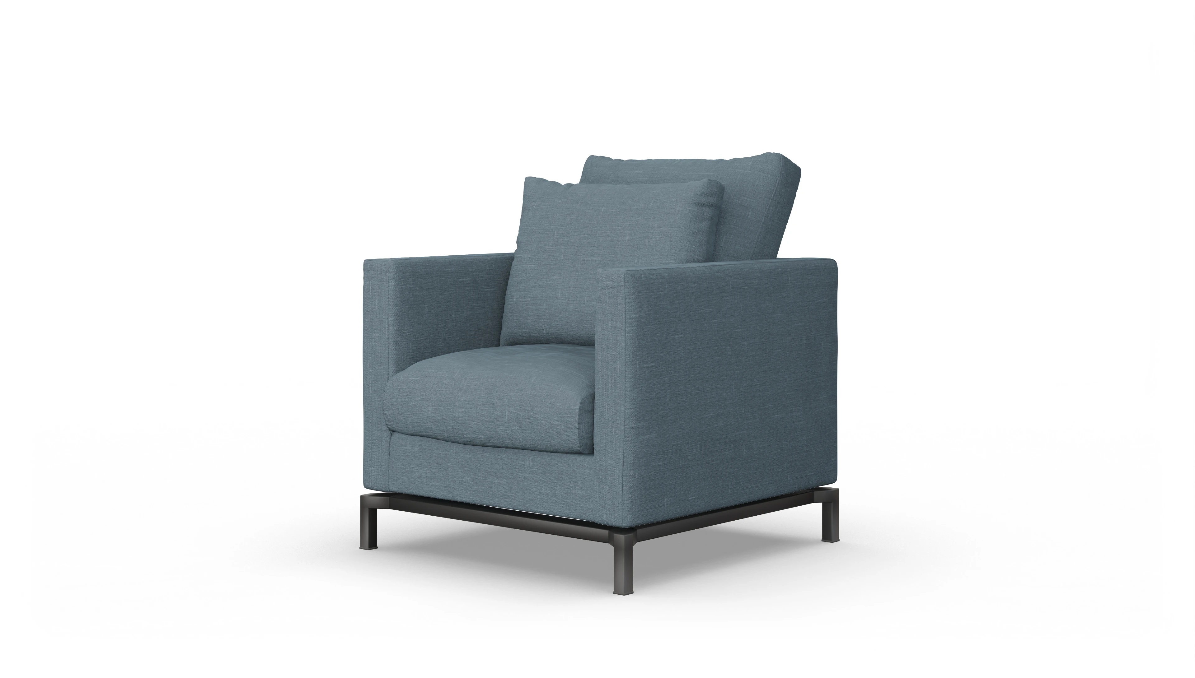 Ansicht des Produktes Fenice Sessel in Stoff blau