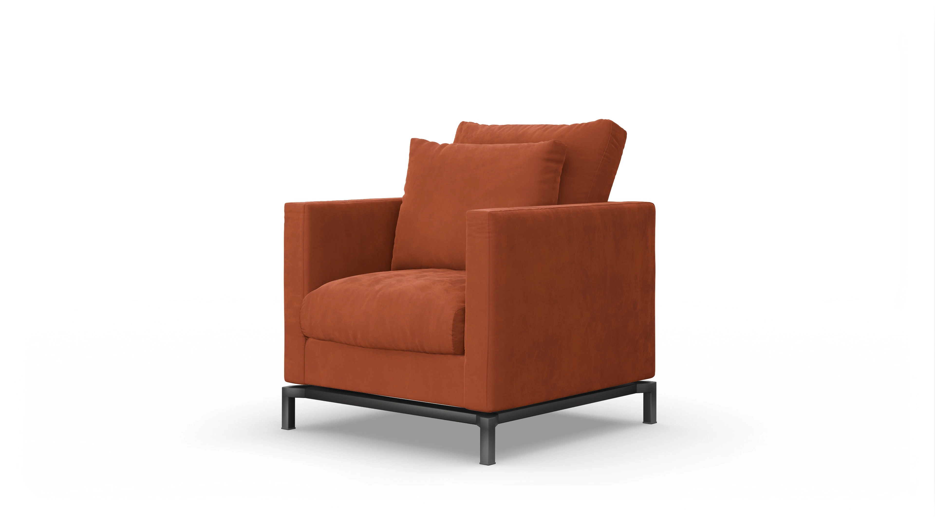 Ansicht des Produktes Fenice Sessel in Samt orange