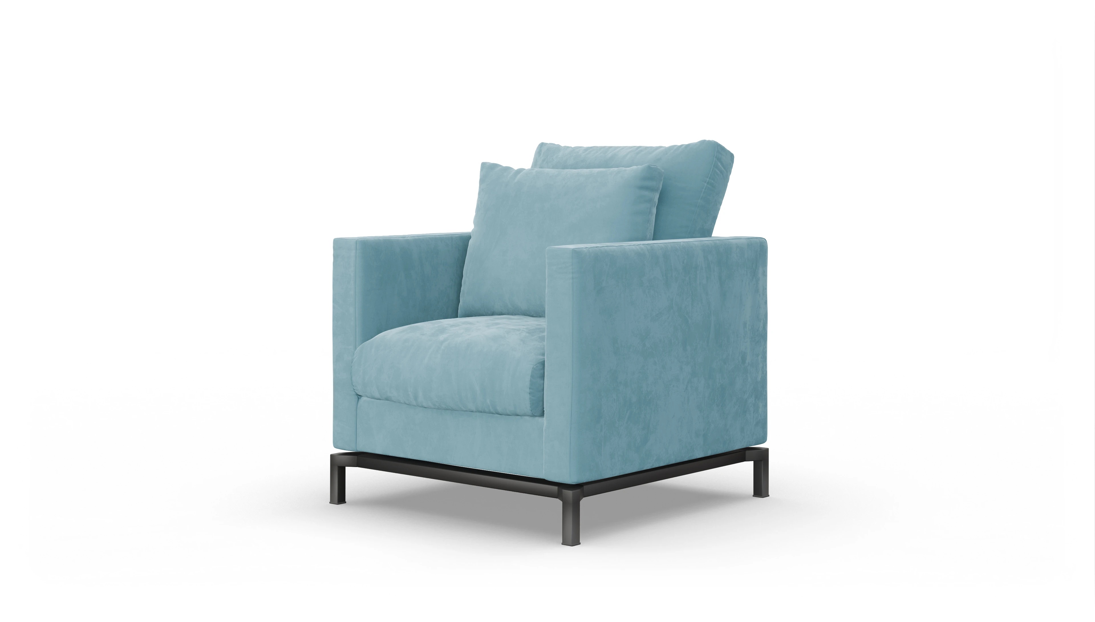 Ansicht des Produktes Fenice Sessel in Samt blau