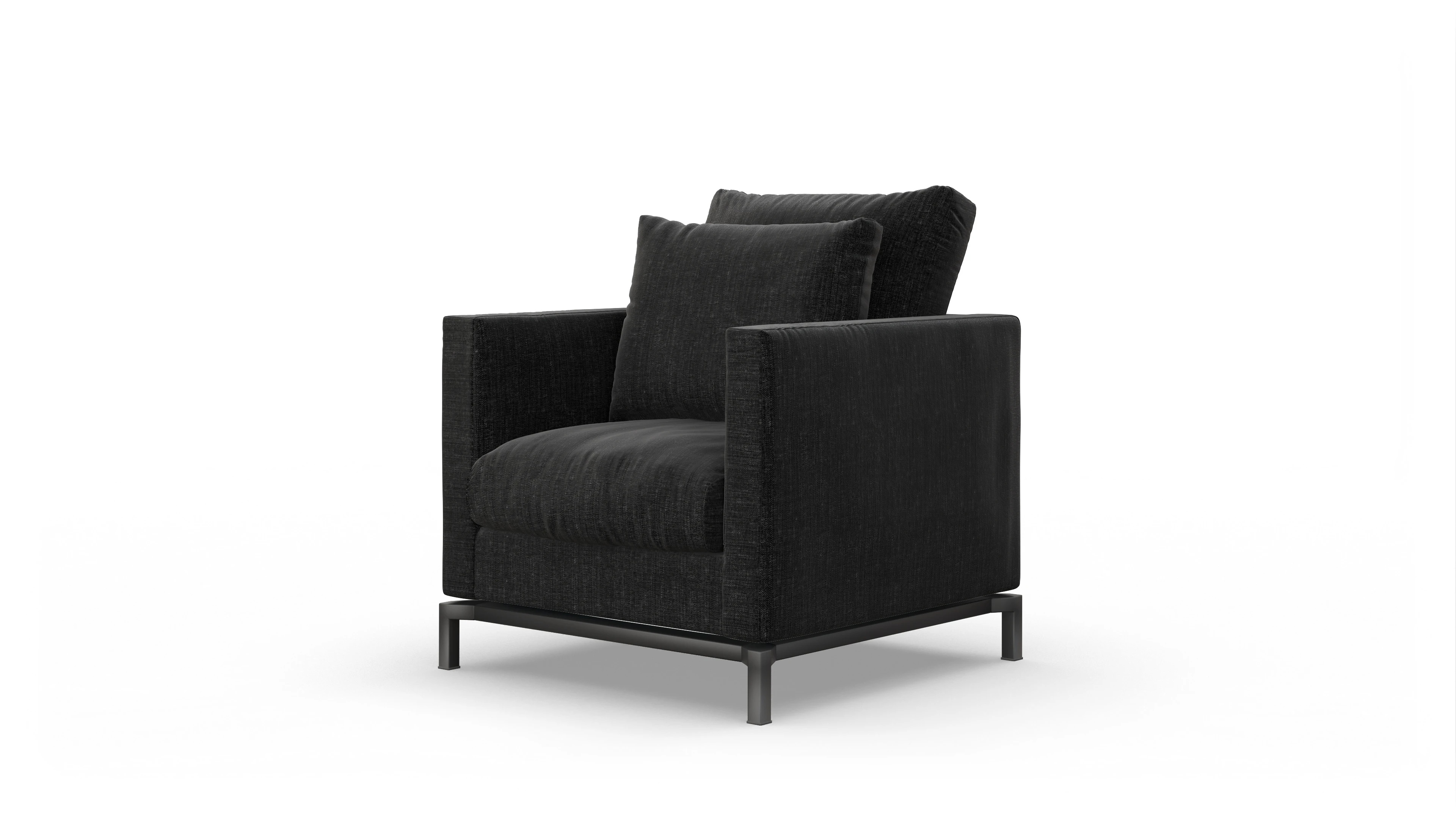 Fenice Designer-Sessel Ansicht des Produktes Fenice Sessel in Stoff schwarz