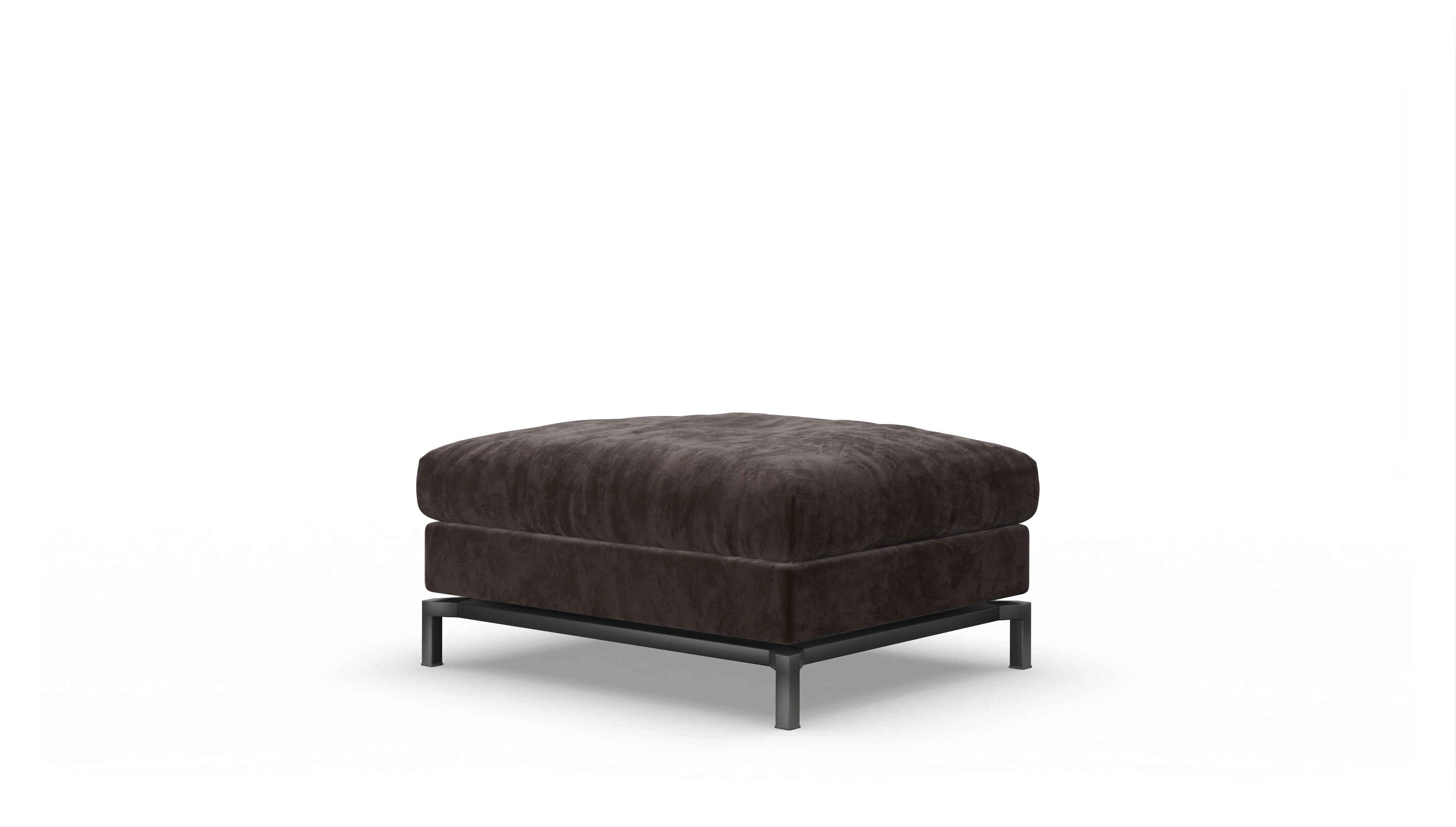 Ansicht des Produktes Fenice Hocker in Samt braun