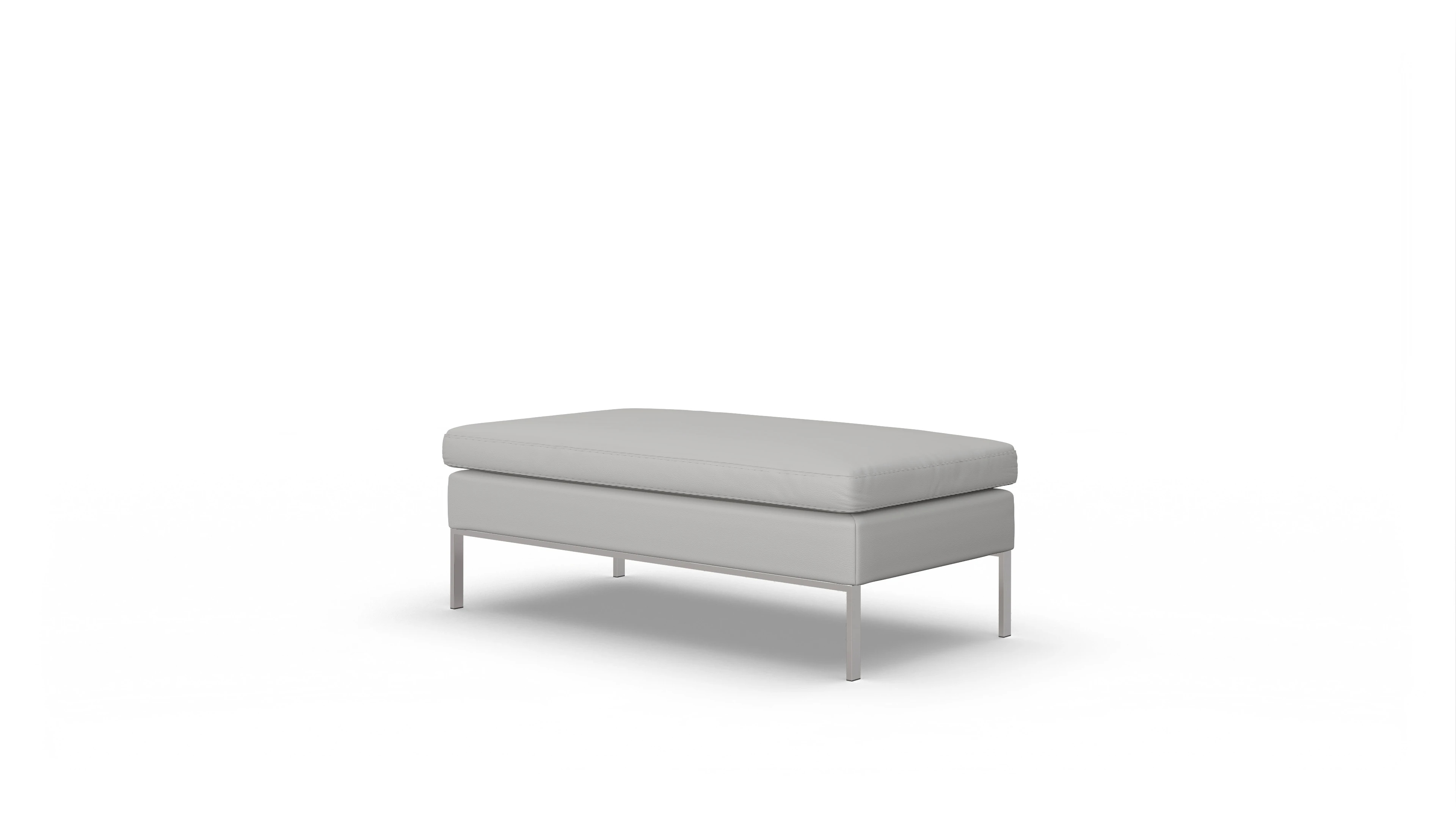 Ansicht des Produktes Helgesen Hocker in Leder weiß