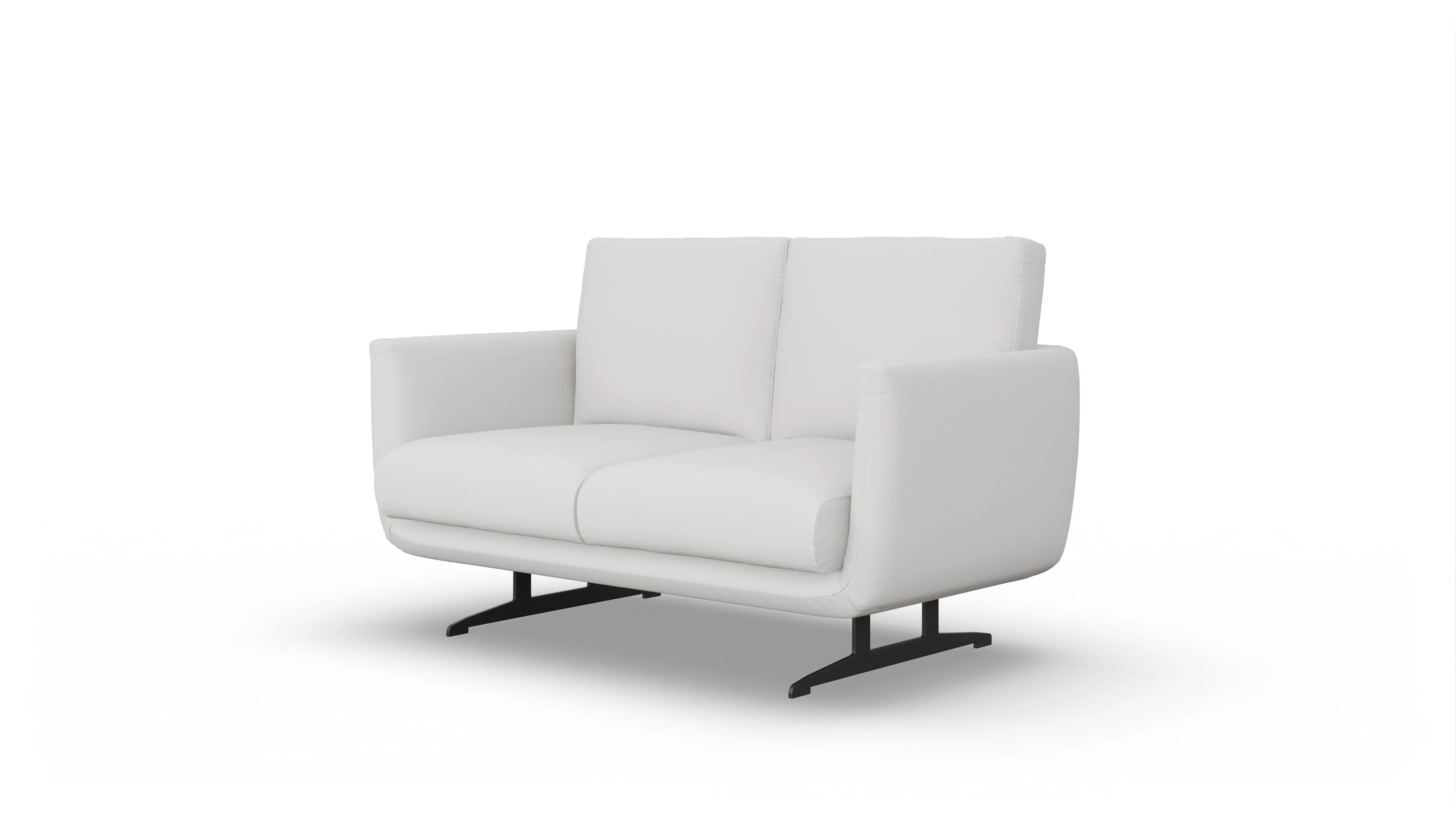 Designer-Ledersofa Boteri Ansicht des Produktes Boteri 2-Sitzer in Leder weiß
