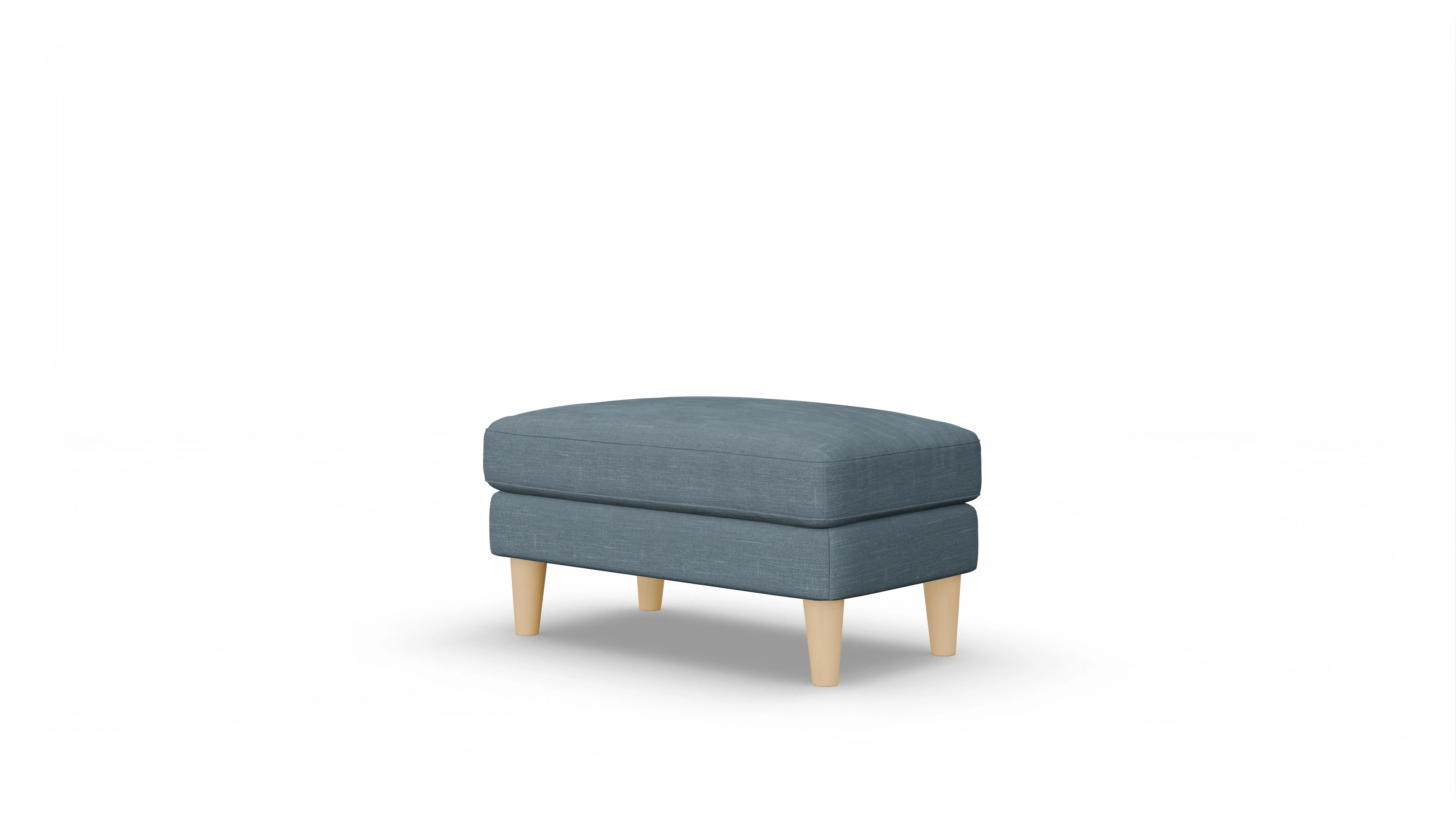 Ansicht des Produktes NewChester.01 Hocker in Stoff blau