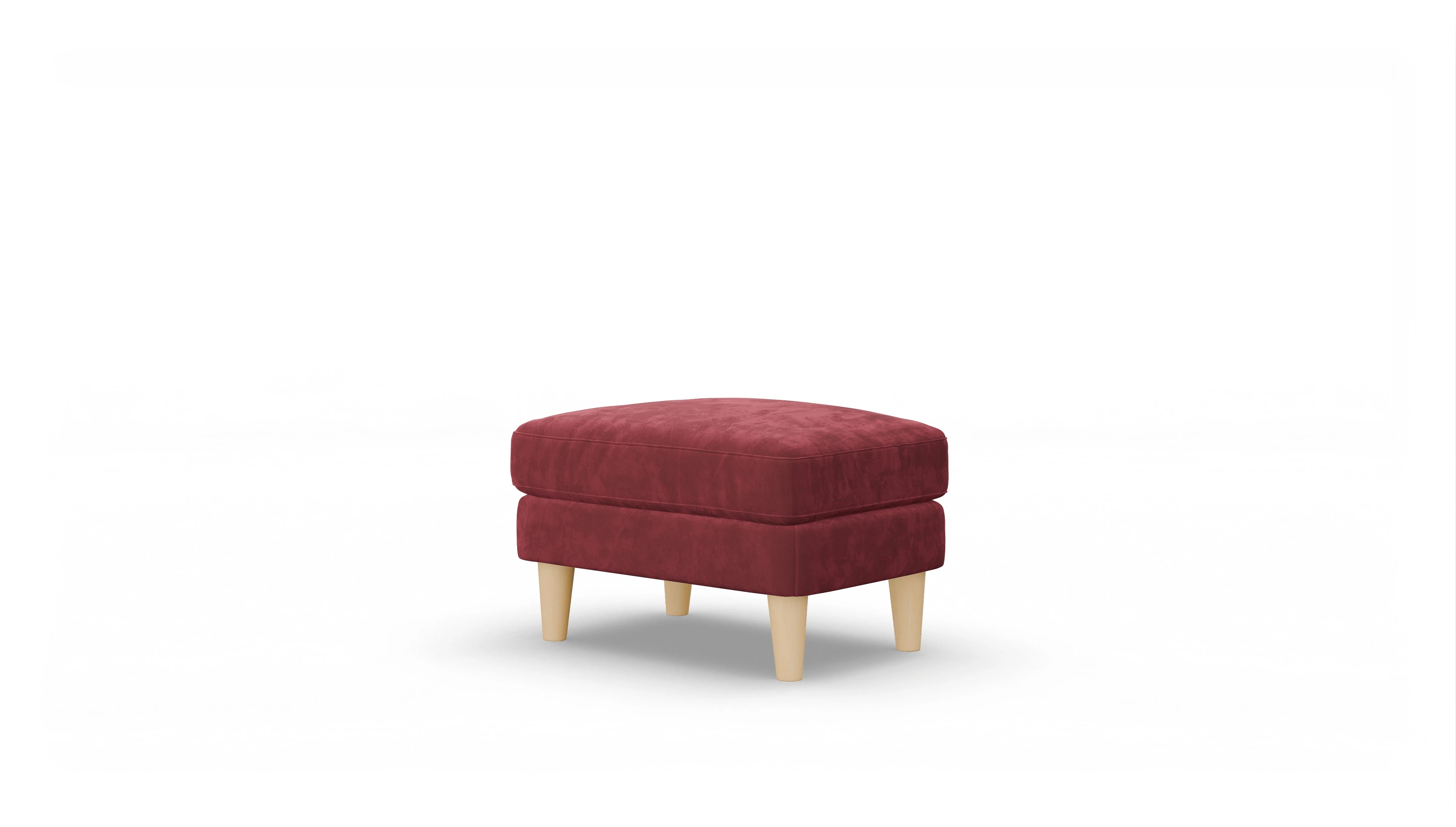 Stoffhocker NewChester.01 Ansicht des Produktes NewChester.01 Hocker in Samt rot