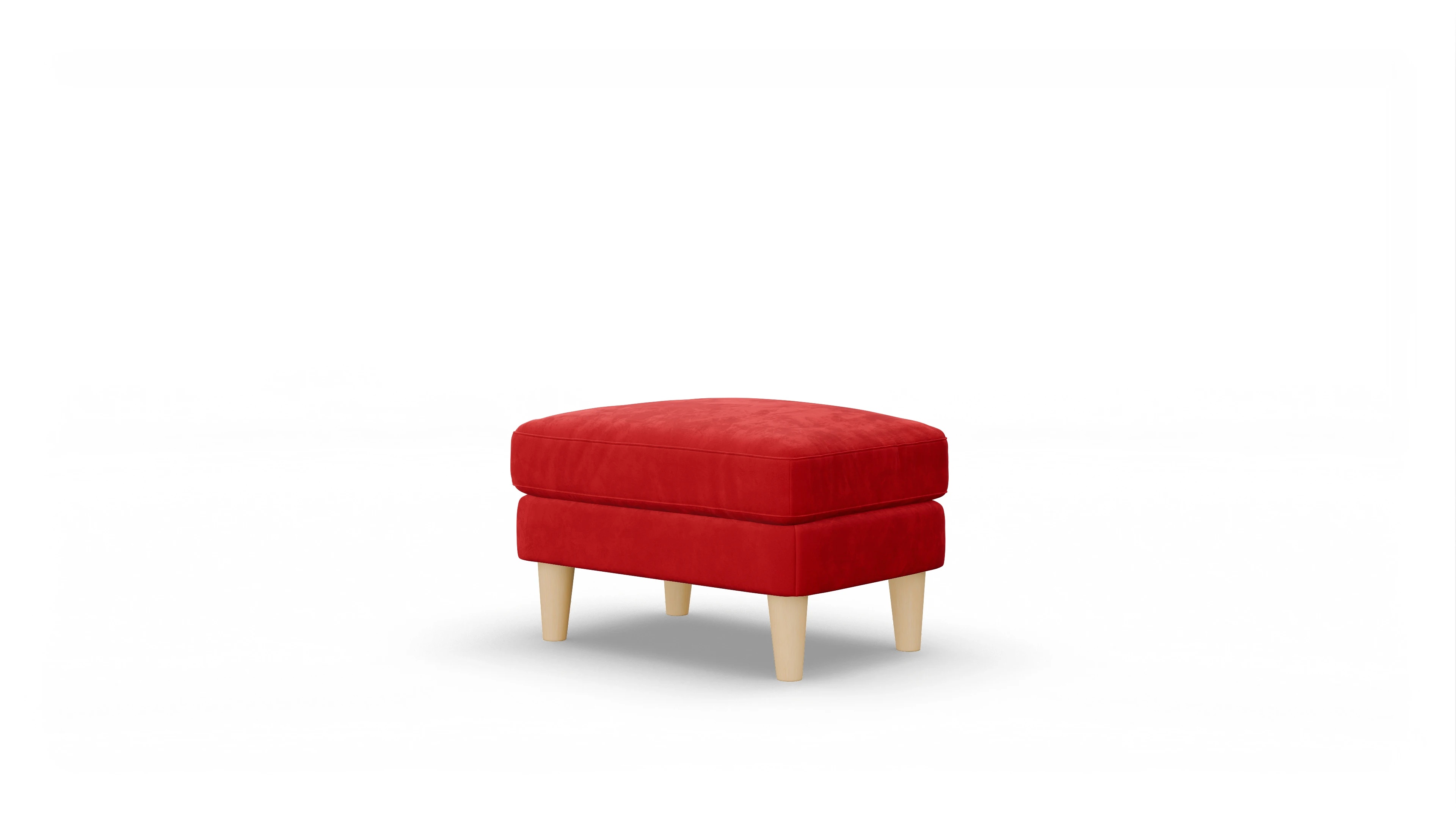 Ansicht des Produktes NewChester.01 Hocker in Samt rot