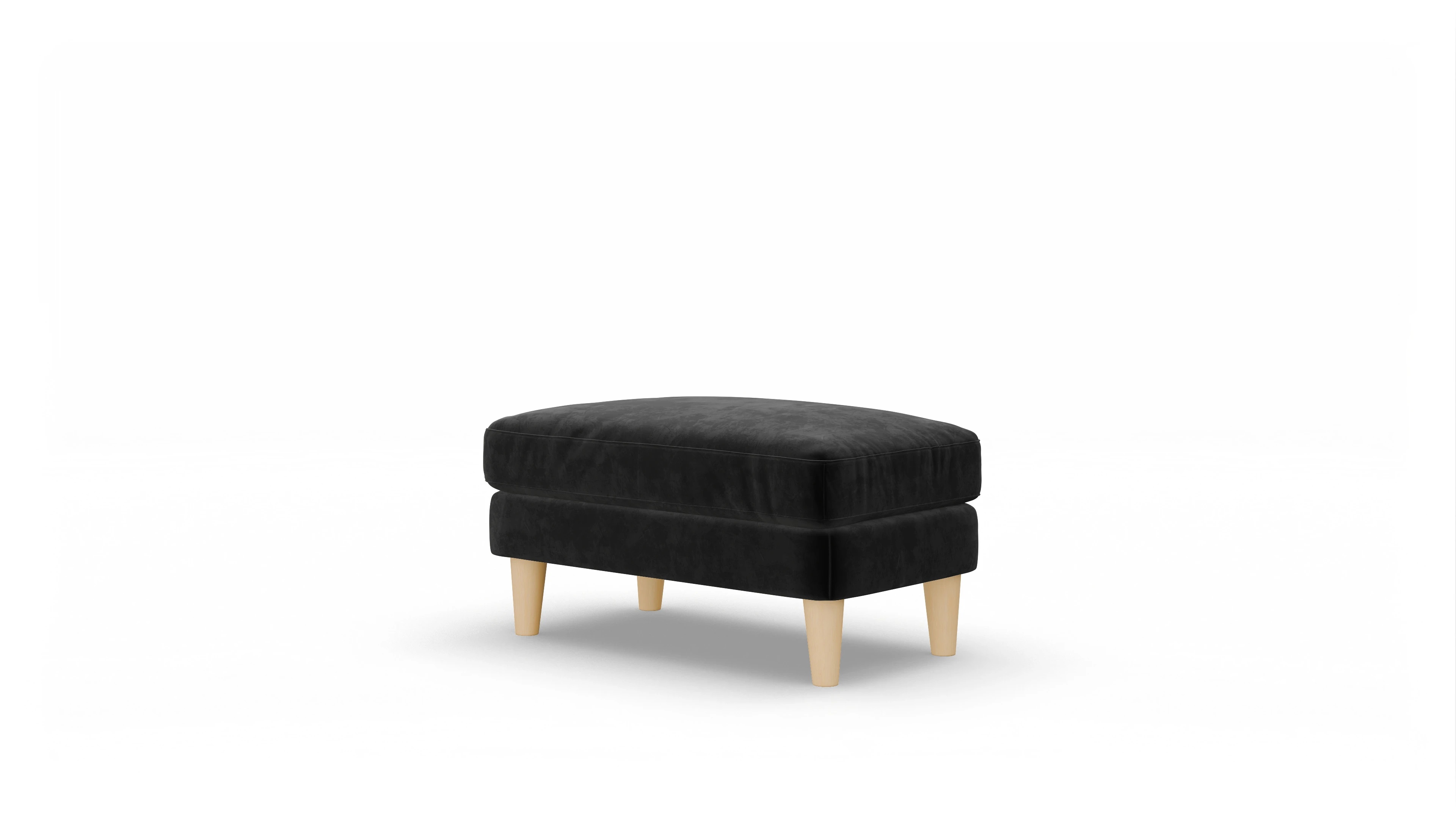 Stoffhocker NewChester.01 Ansicht des Produktes NewChester.01 Hocker in Samt schwarz