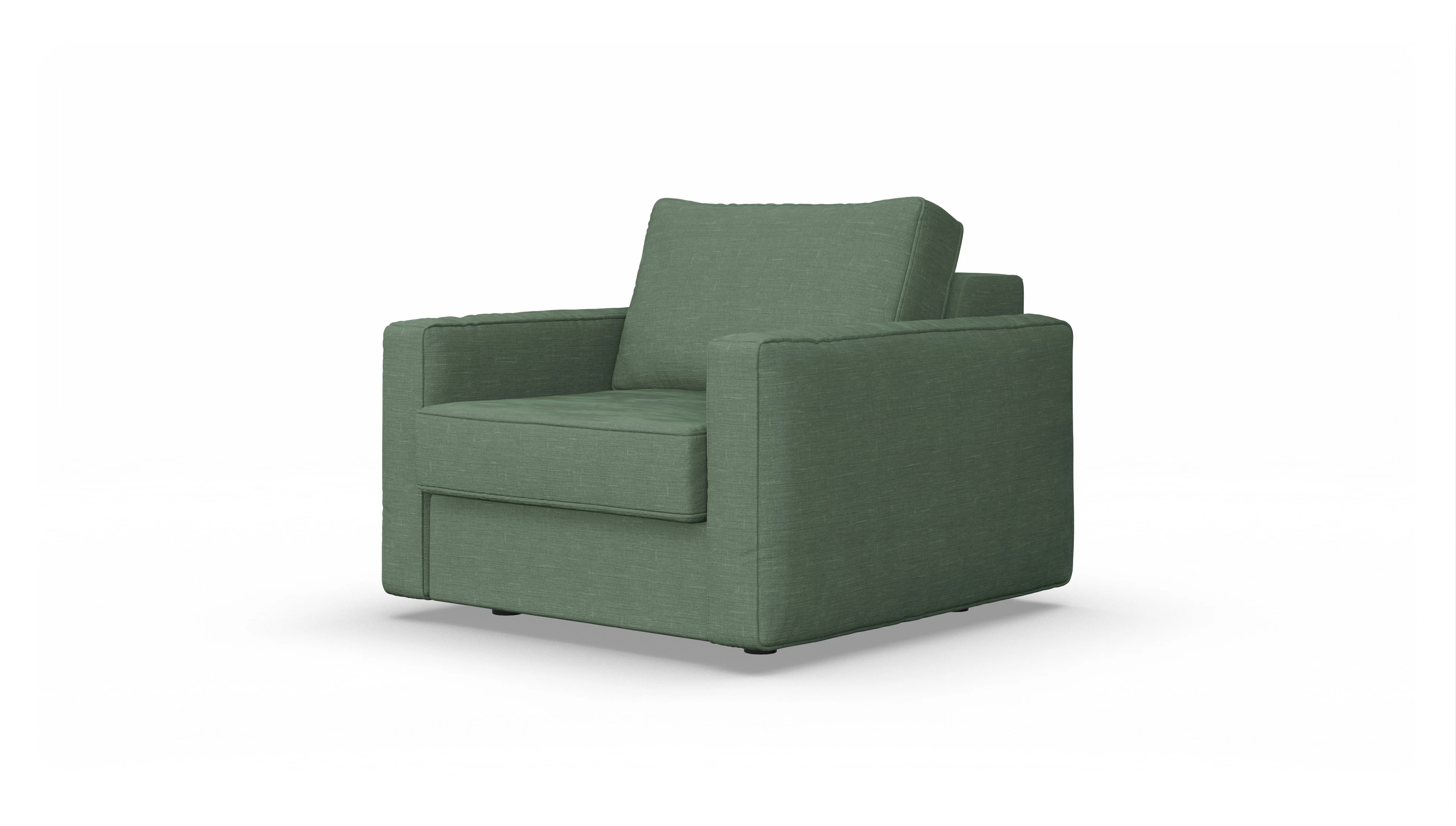 Design-Sessel Ferali Ansicht des Produktes Ferali Sessel in Stoff grün