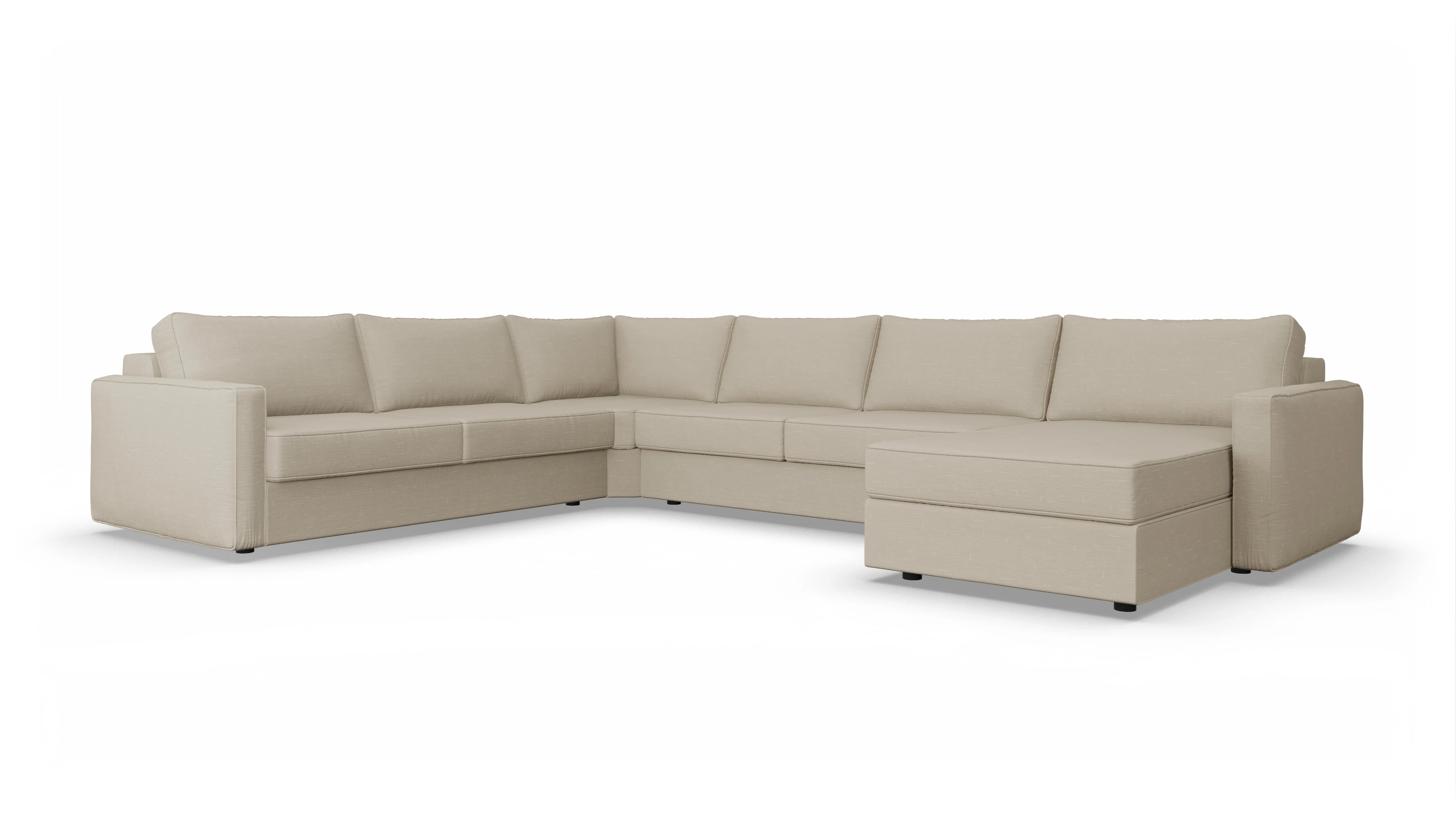 Design-Couch Ferali Ansicht des Produktes Ferali U-Form links in Stoff beige