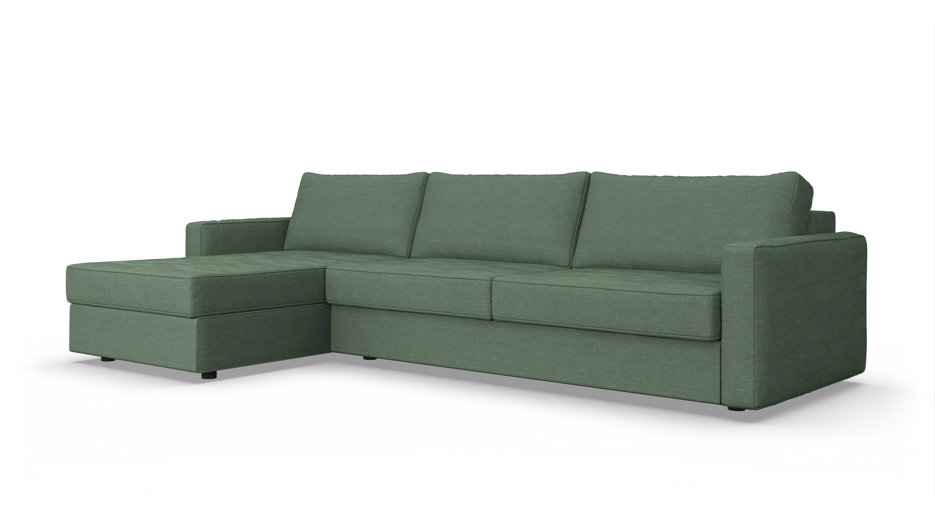 Ansicht des Produktes Ferali Sofa mit Rec links in Stoff grün