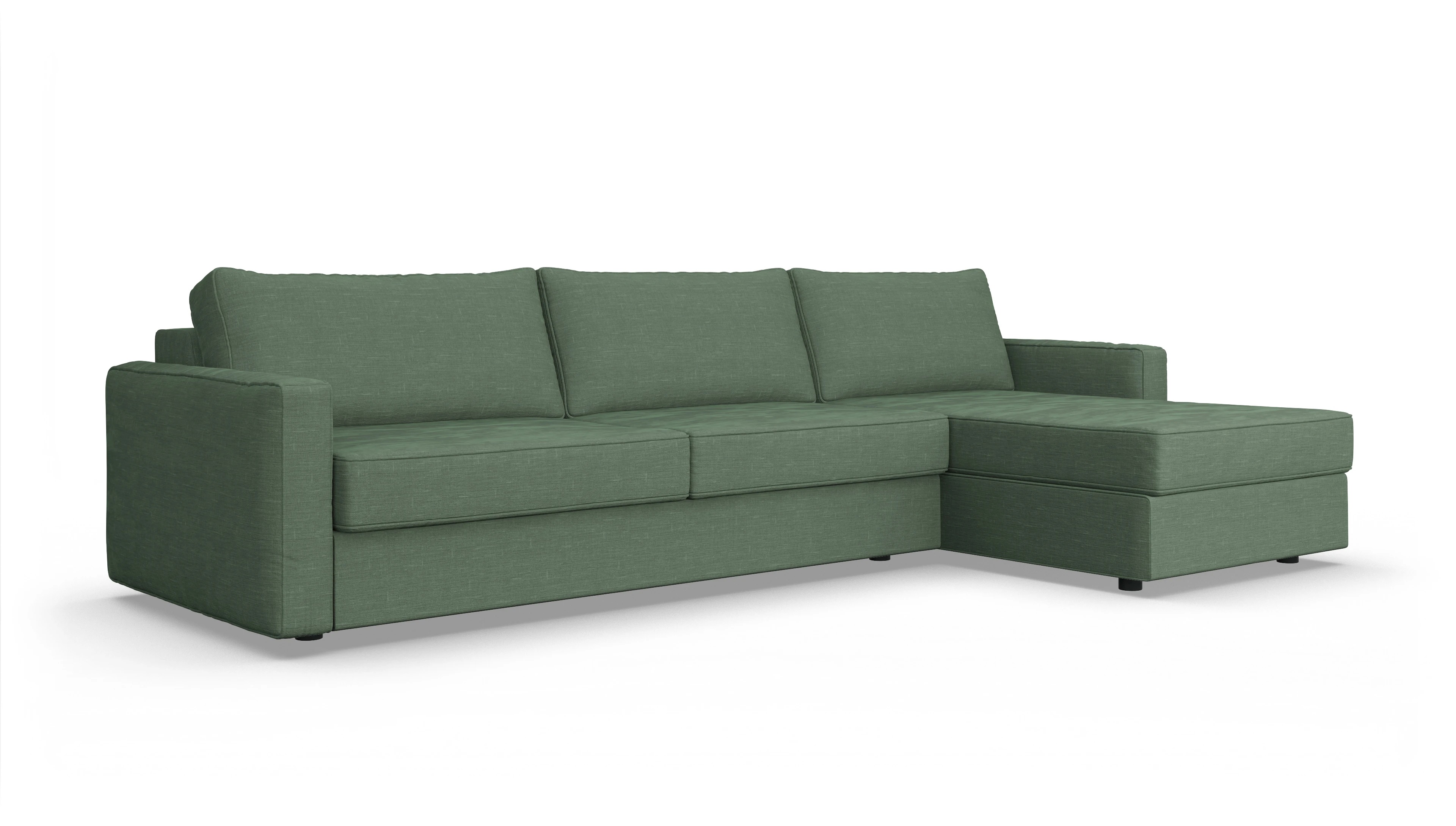 Ansicht des Produktes Ferali Sofa mit Rec rechts in Stoff grün