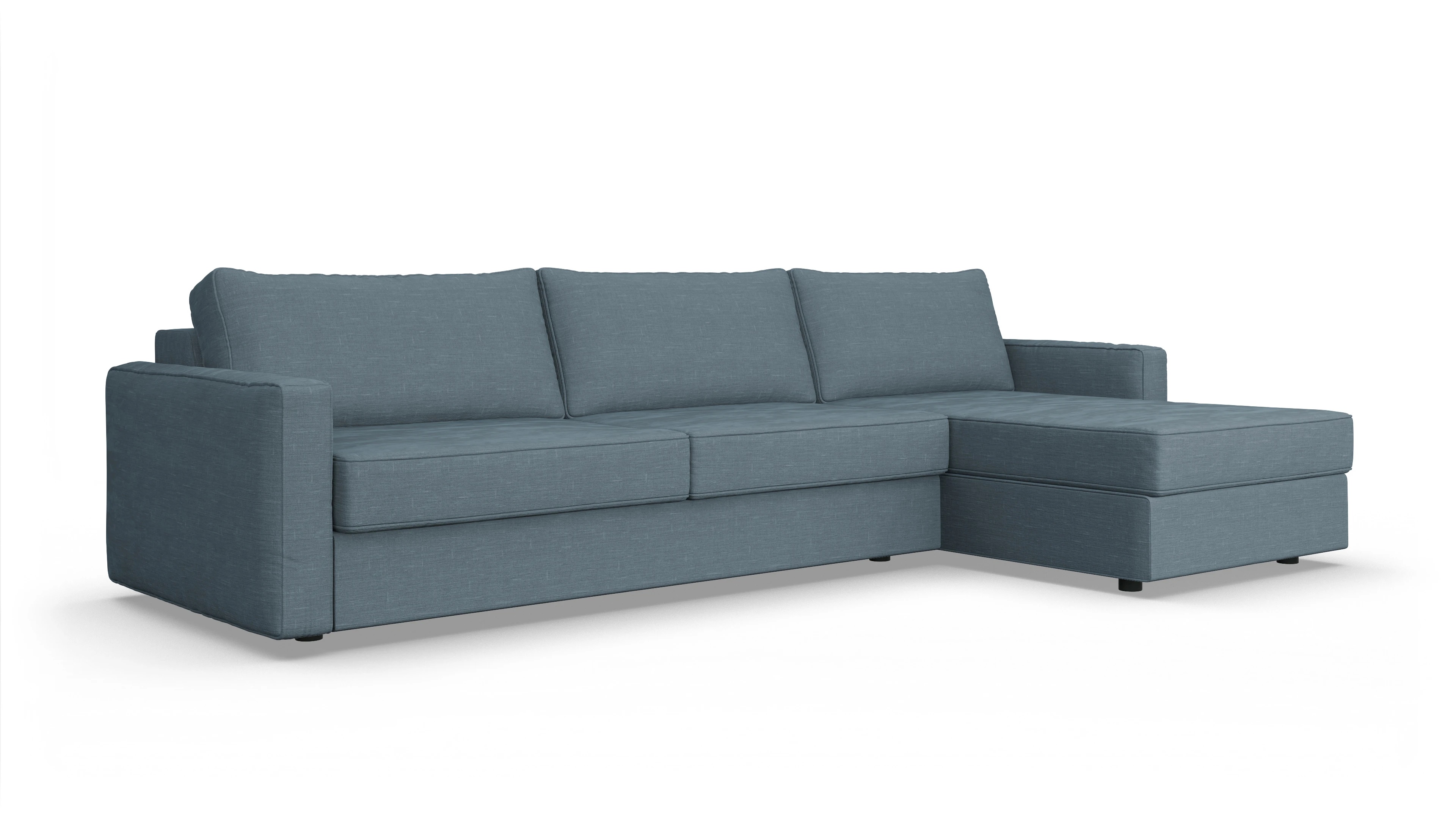 Ansicht des Produktes Ferali Sofa mit Rec rechts in Stoff blau