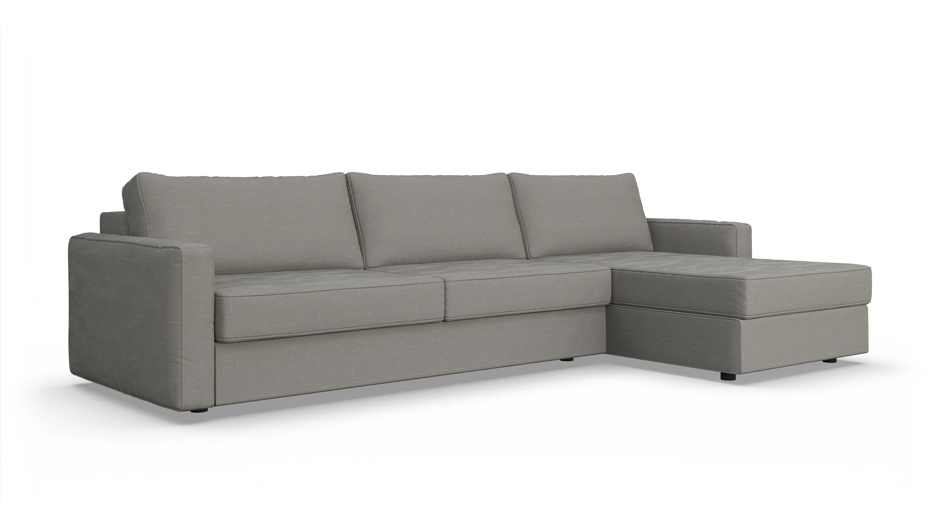 Design-Couch Ferali Ansicht des Produktes Ferali Sofa mit Rec rechts in Stoff grau