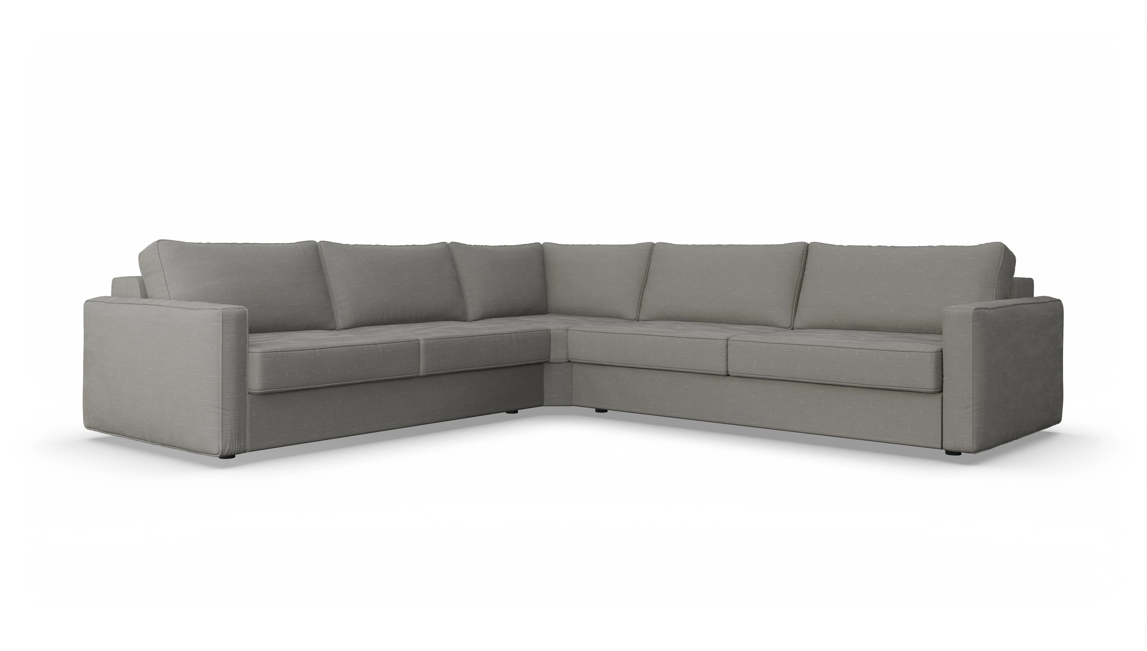 Design-Couch Ferali Ansicht des Produktes Ferali Ecksofa Links in Stoff grau
