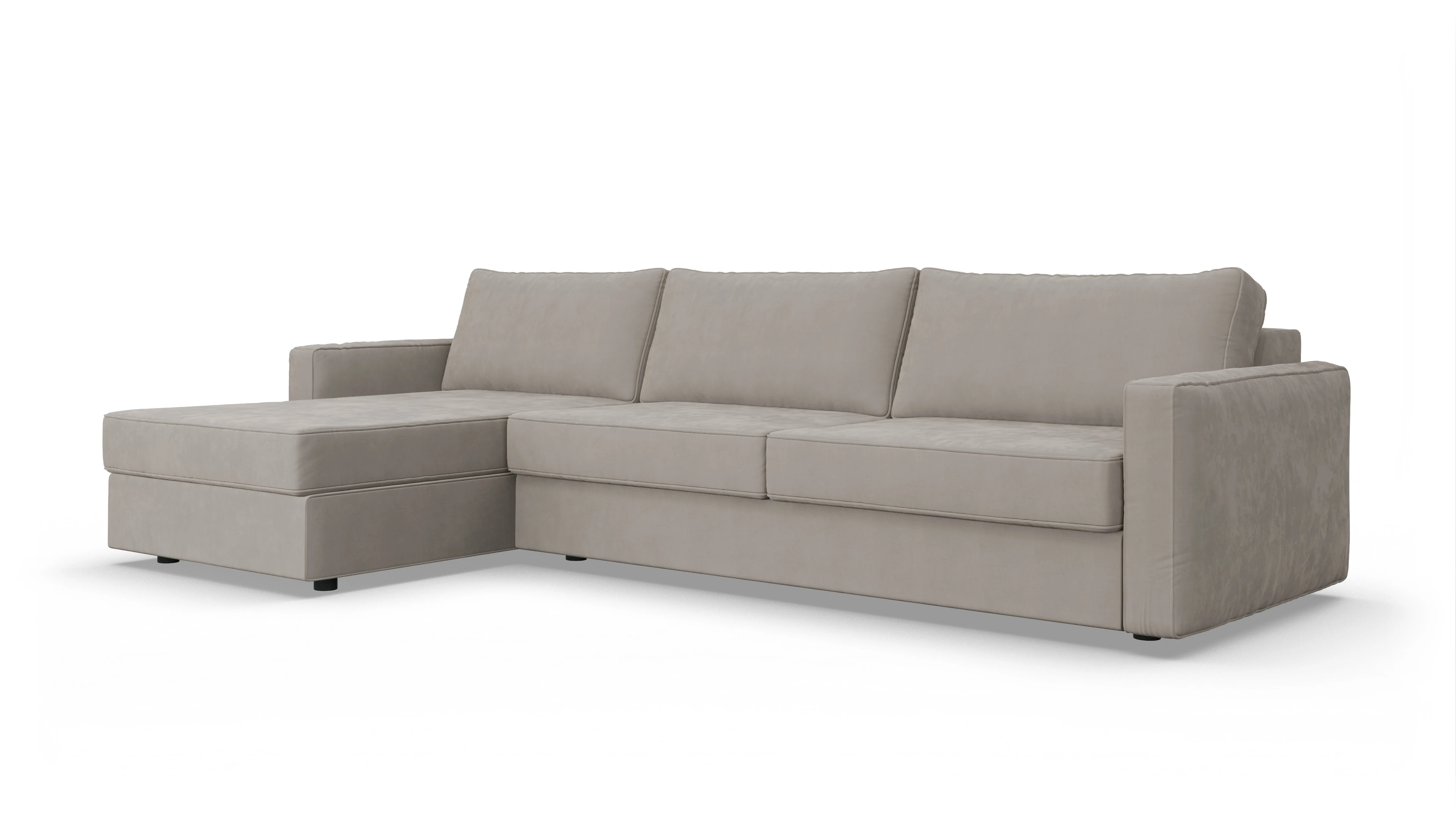 Design-Couch Ferali Ansicht des Produktes Ferali Sofa mit Rec links in Samt braun