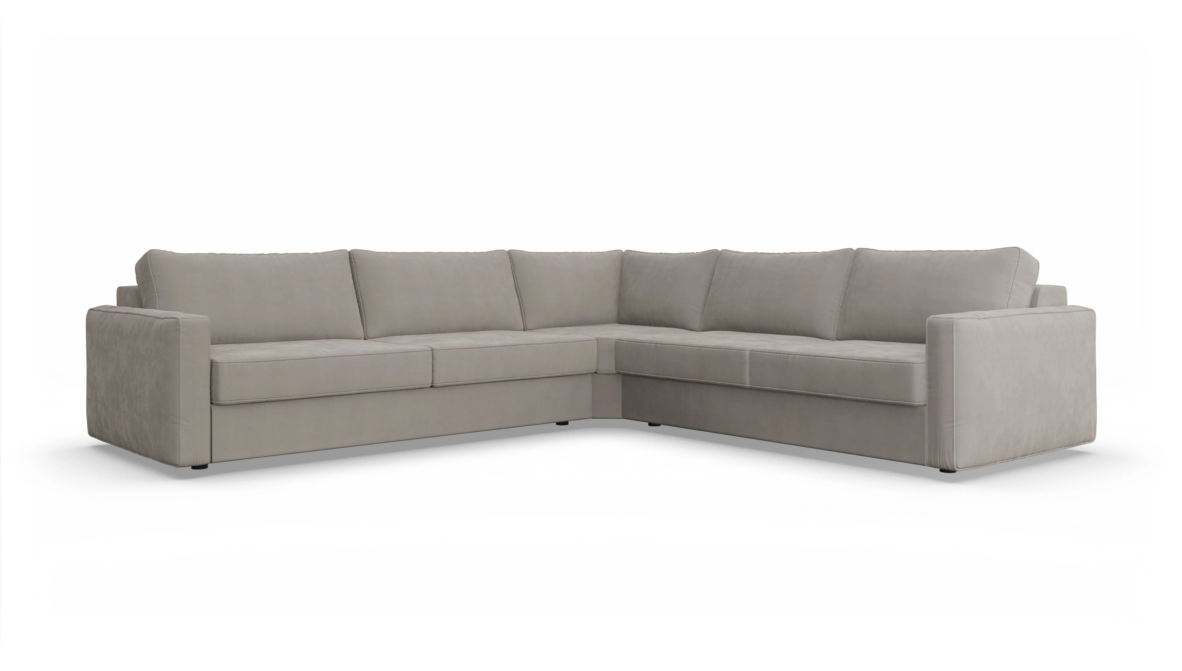 Design-Couch Ferali Ansicht des Produktes Ferali Ecksofa Rechts in Samt braun