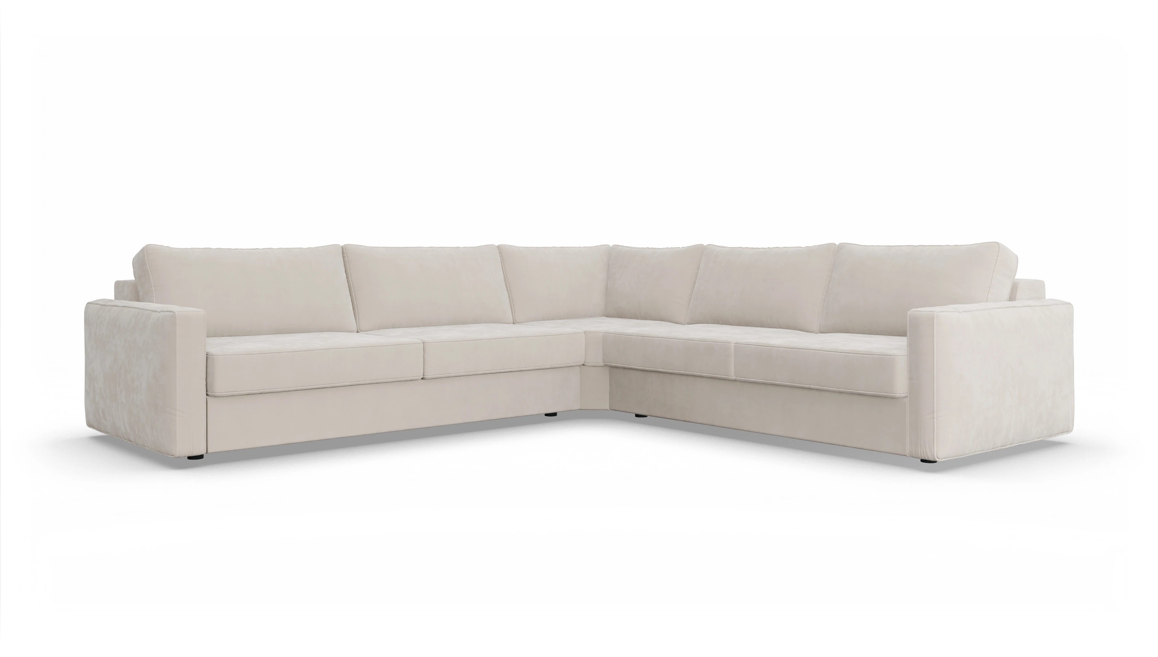 Design-Couch Ferali Ansicht des Produktes Ferali Ecksofa Rechts in Samt weiß
