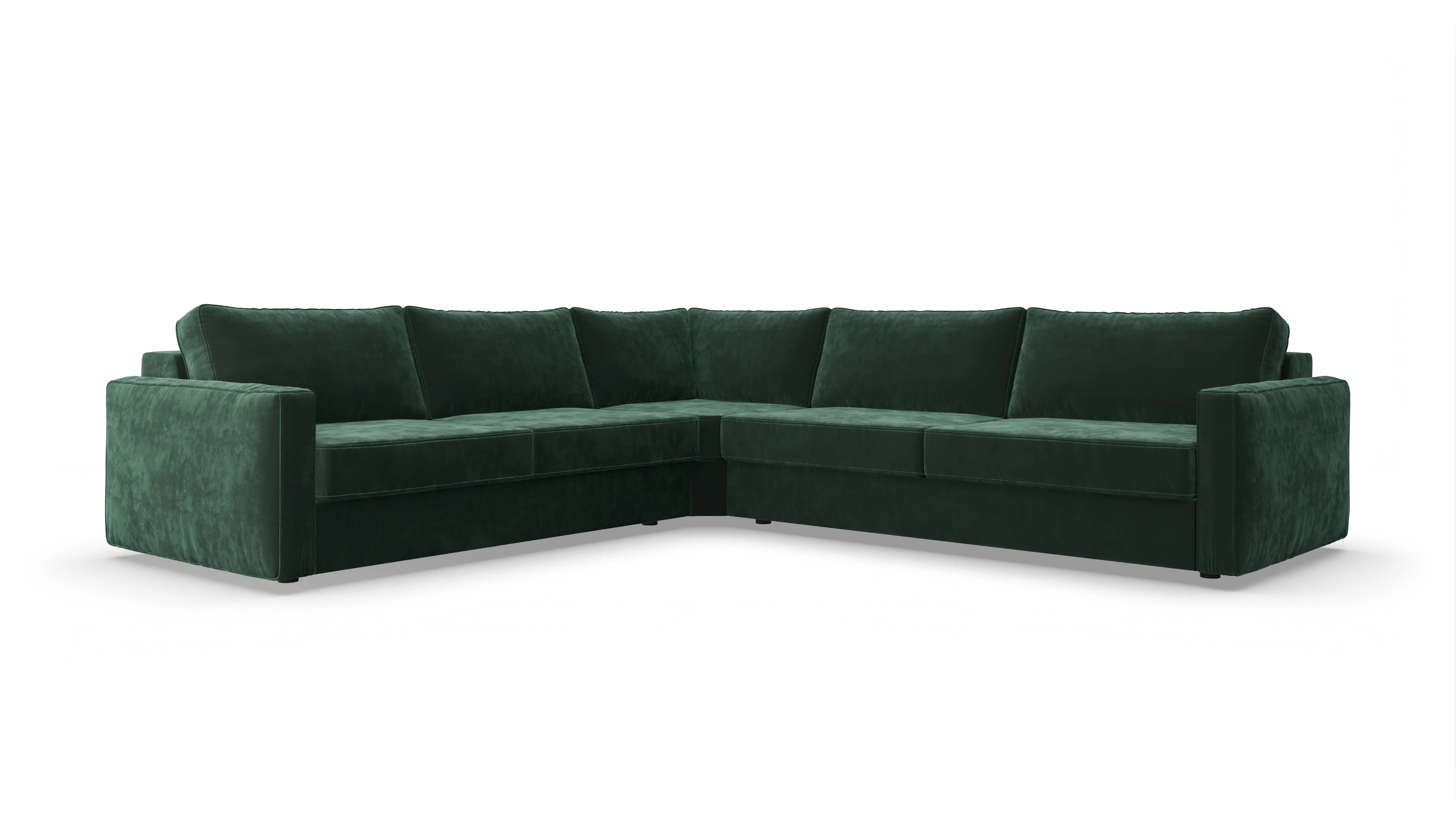 Ansicht des Produktes Ferali Ecksofa Links in Samt grün