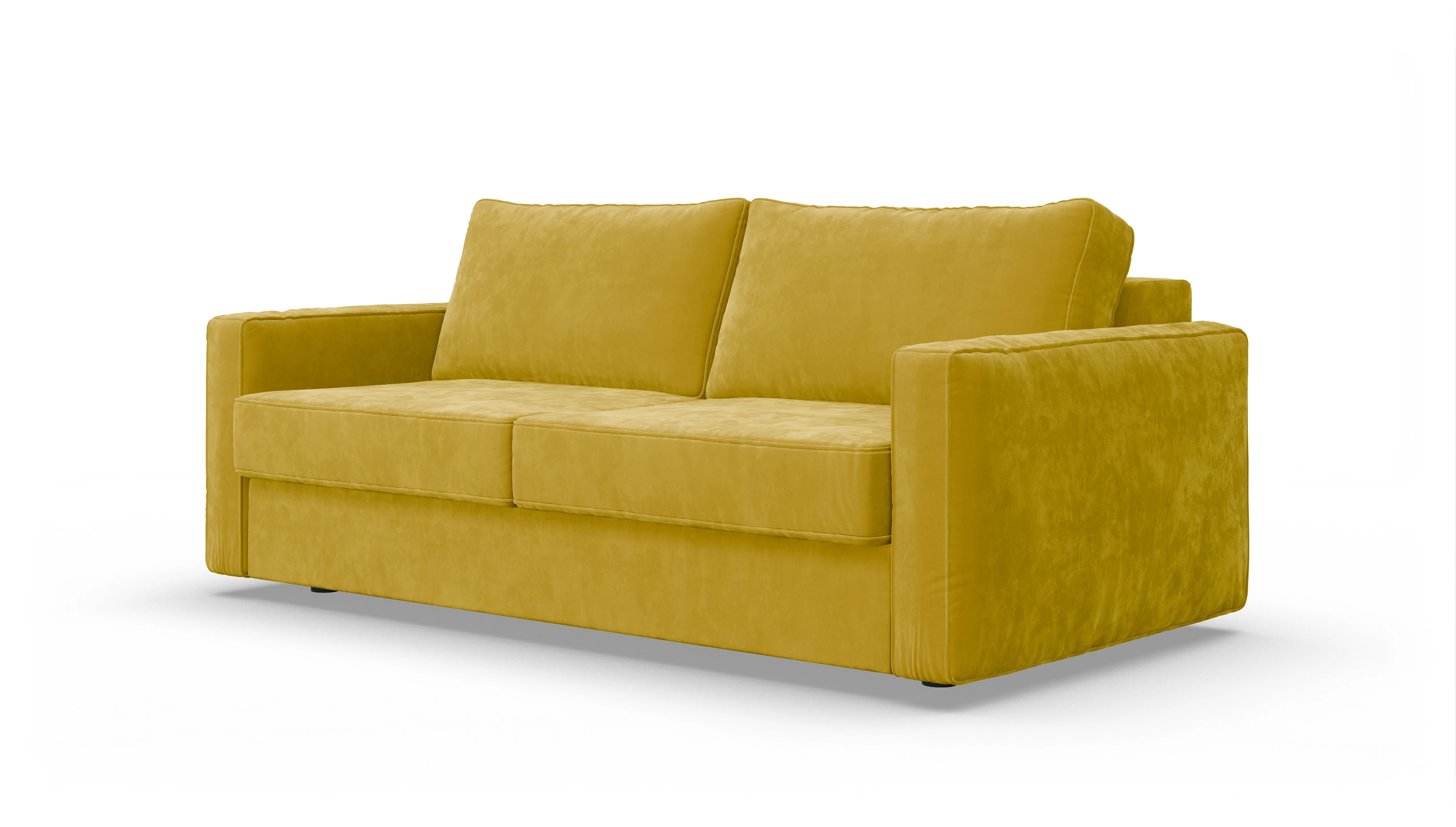 Design-Couch Ferali Ansicht des Produktes Ferali 2,5-Sitzer in Samt gelb