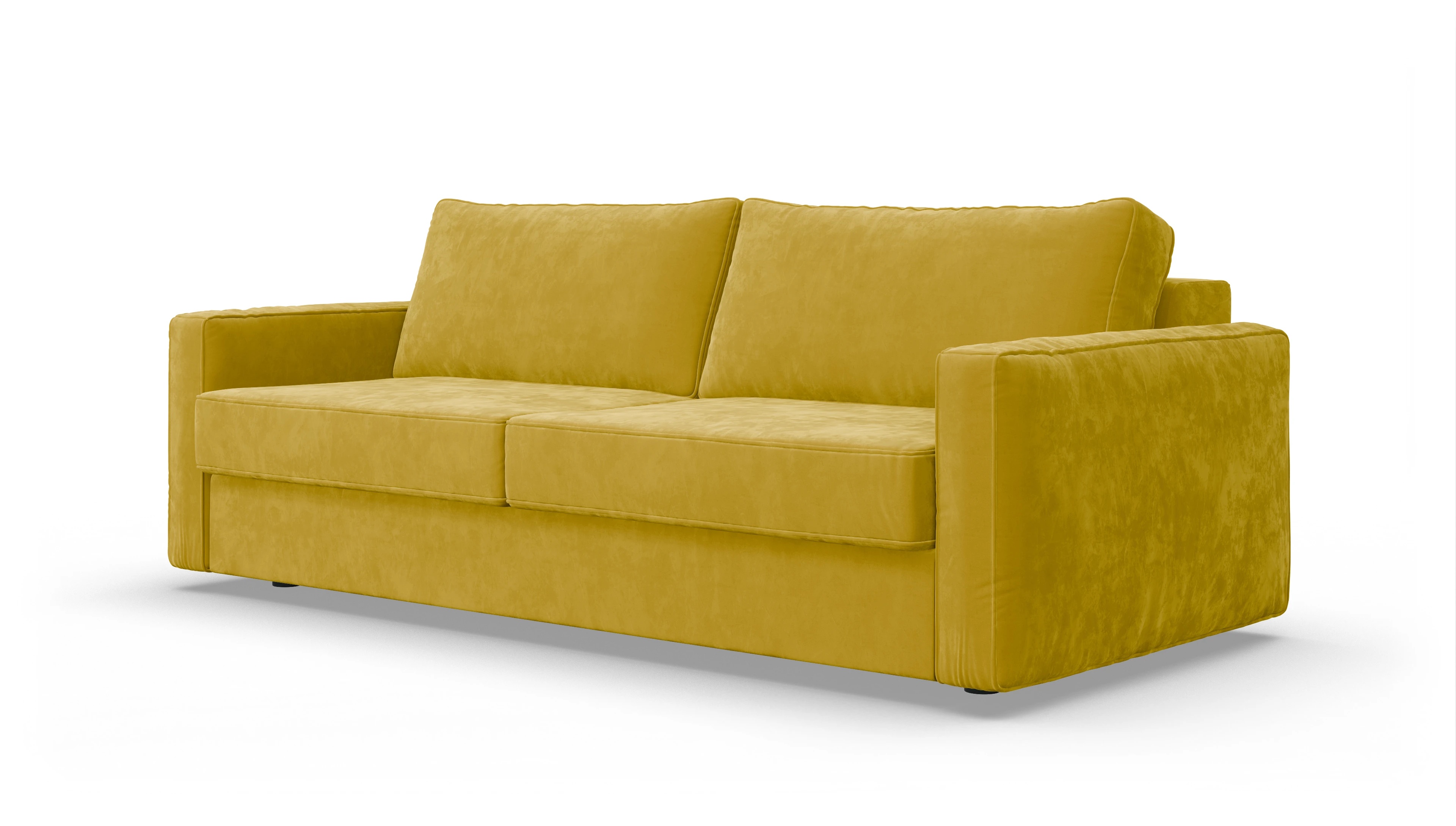 Design-Couch Ferali Ansicht des Produktes Ferali 3-Sitzer in Samt gelb