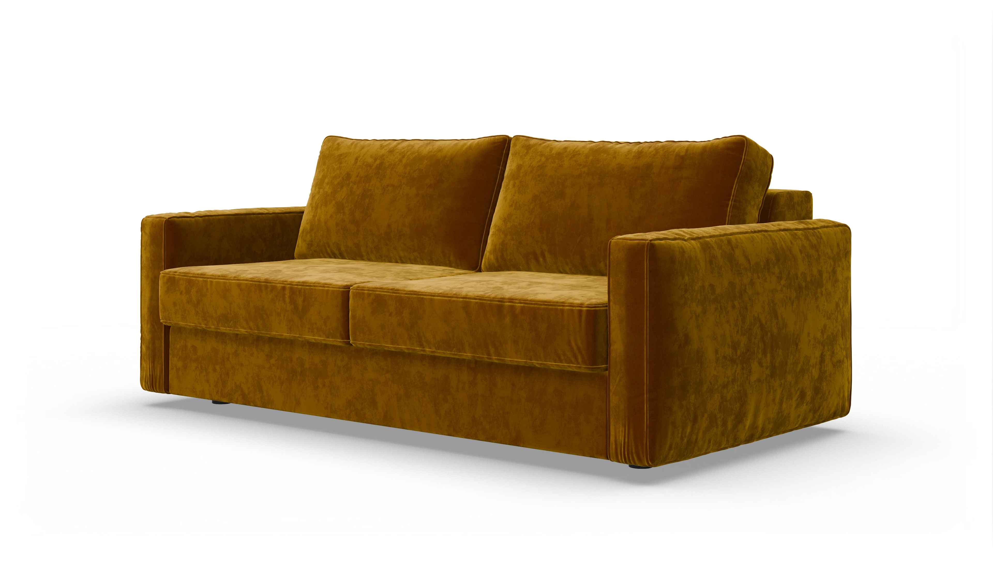 Design-Couch Ferali Ansicht des Produktes Ferali 2,5-Sitzer in Samt gelb