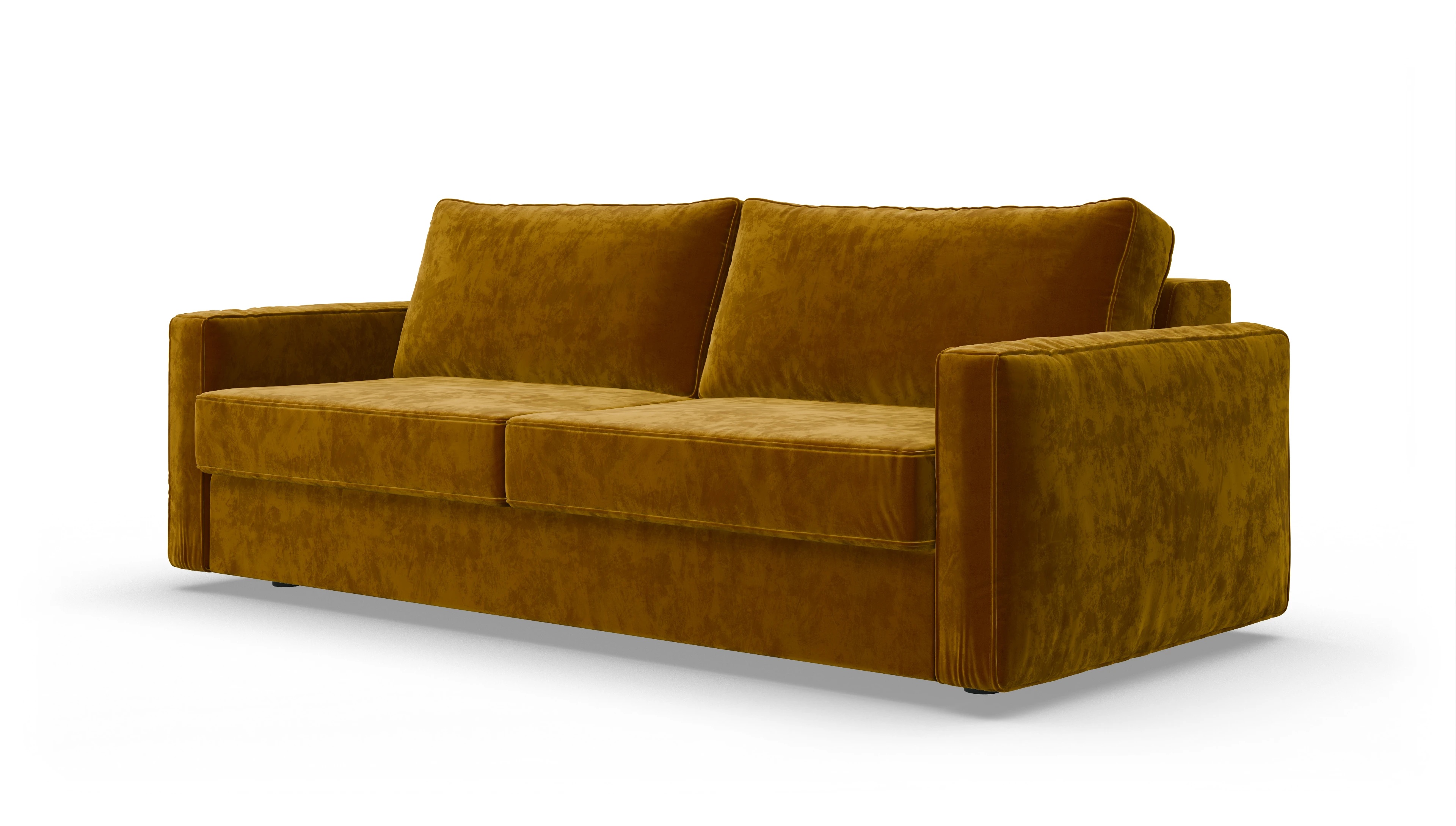 Design-Couch Ferali Ansicht des Produktes Ferali 3-Sitzer in Samt gelb