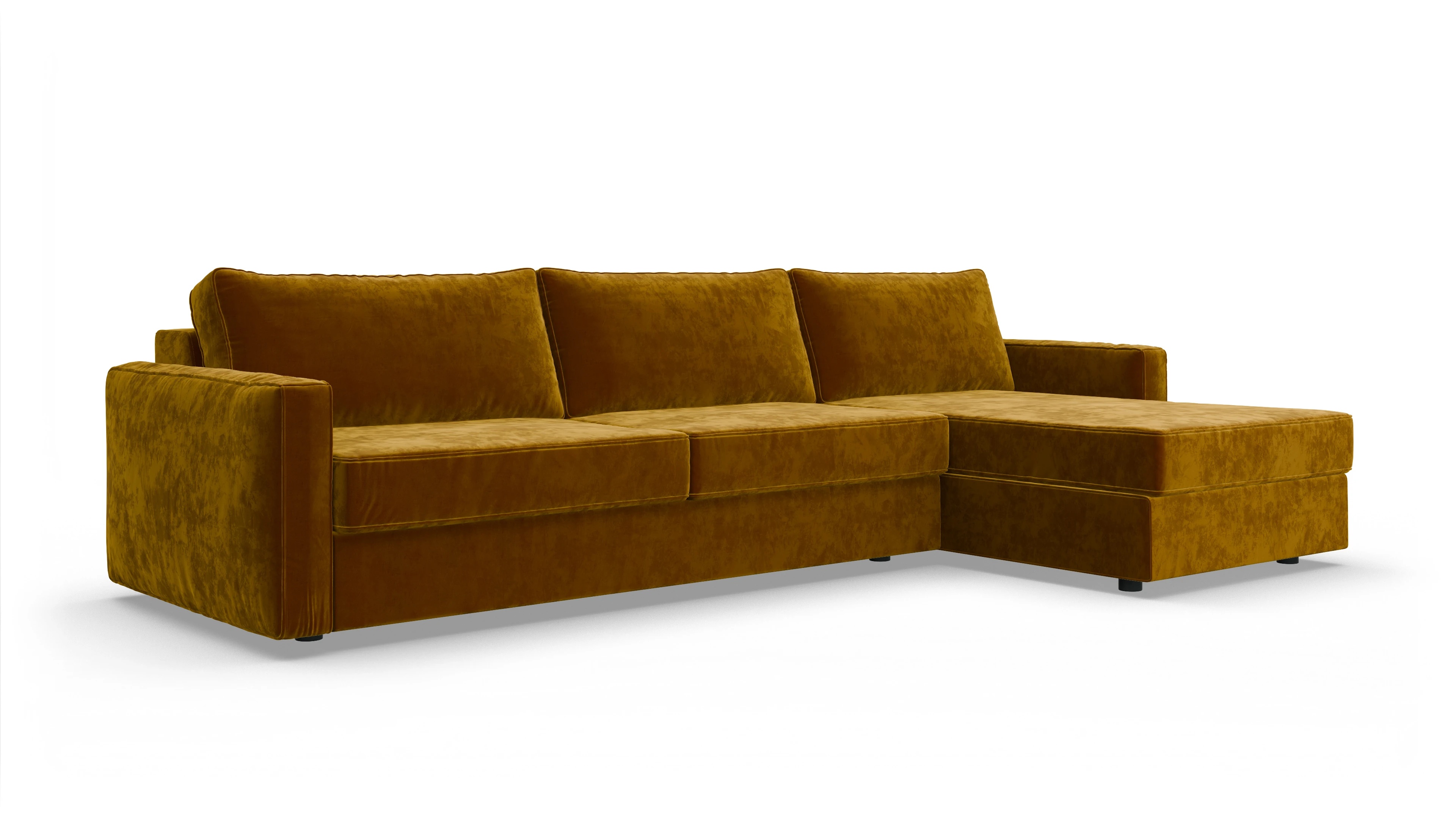 Ansicht des Produktes Ferali Sofa mit Rec rechts in Samt gelb