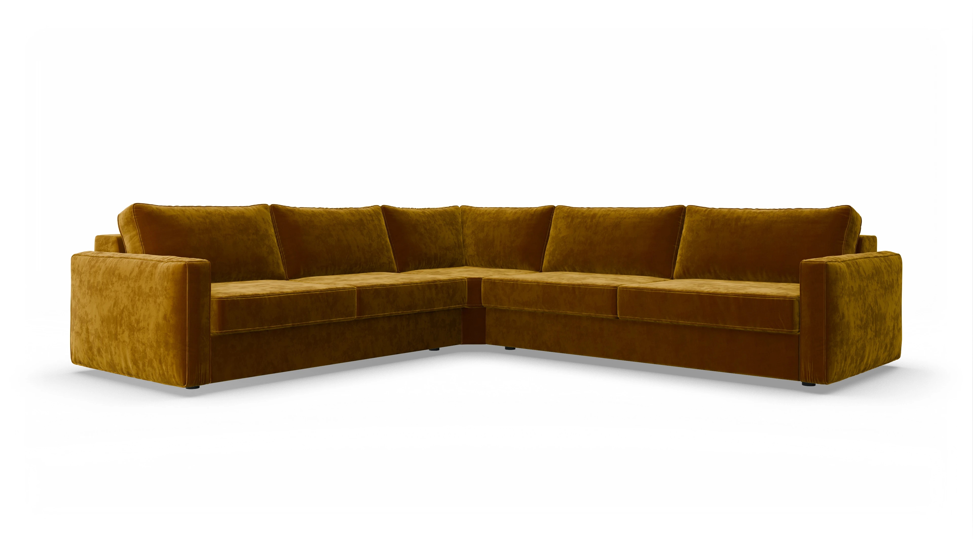 Ansicht des Produktes Ferali Ecksofa Links in Samt gelb