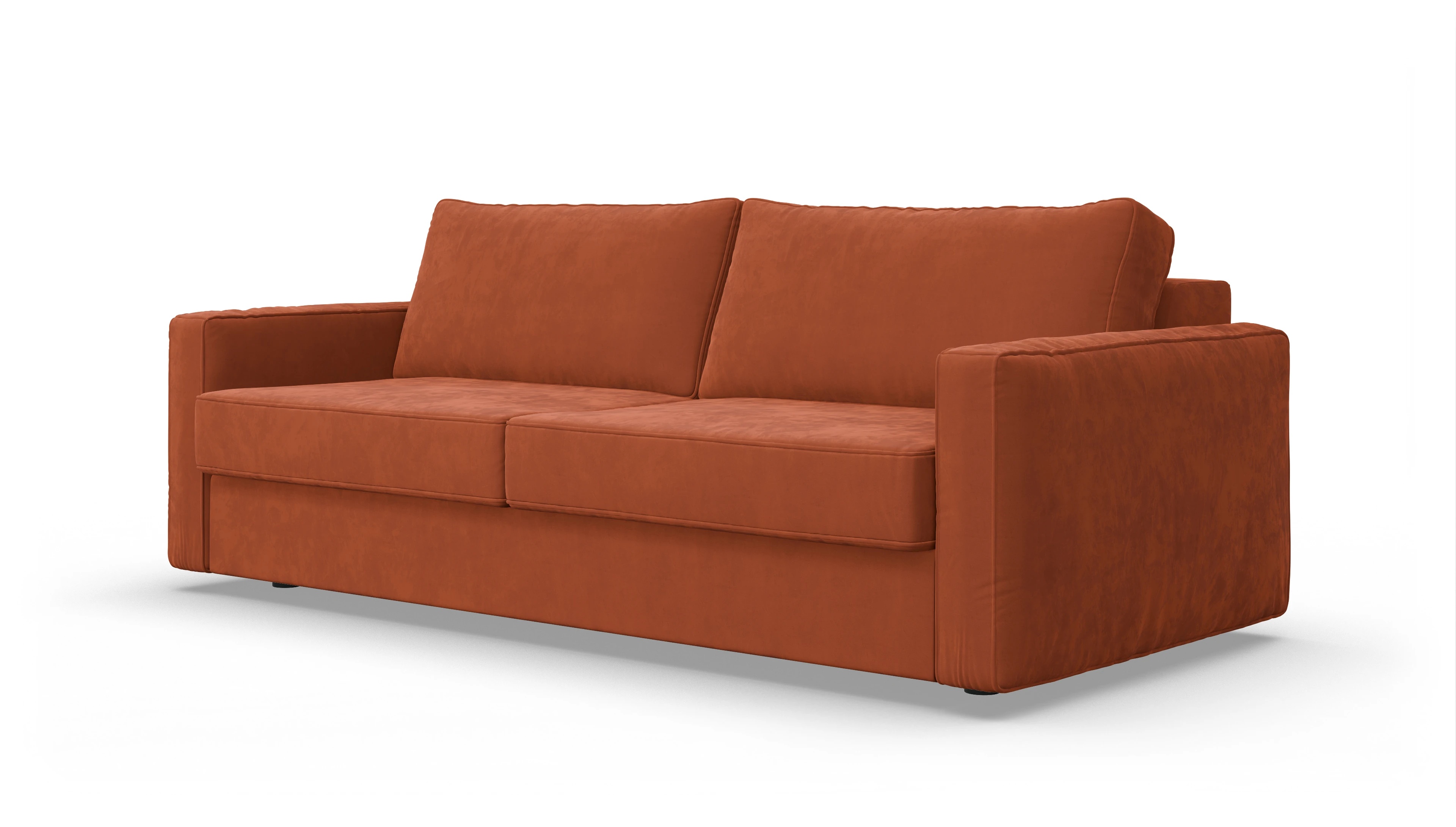 Design-Couch Ferali Ansicht des Produktes Ferali 3-Sitzer in Samt orange