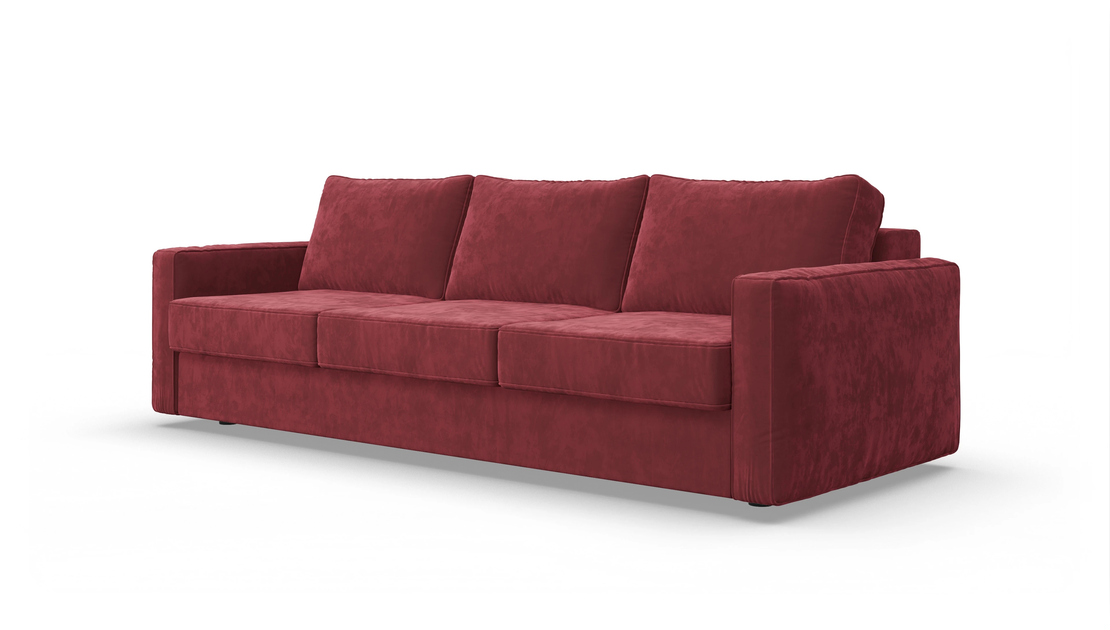 Design-Couch Ferali Ansicht des Produktes Ferali 3,5-Sitzer in Samt rot