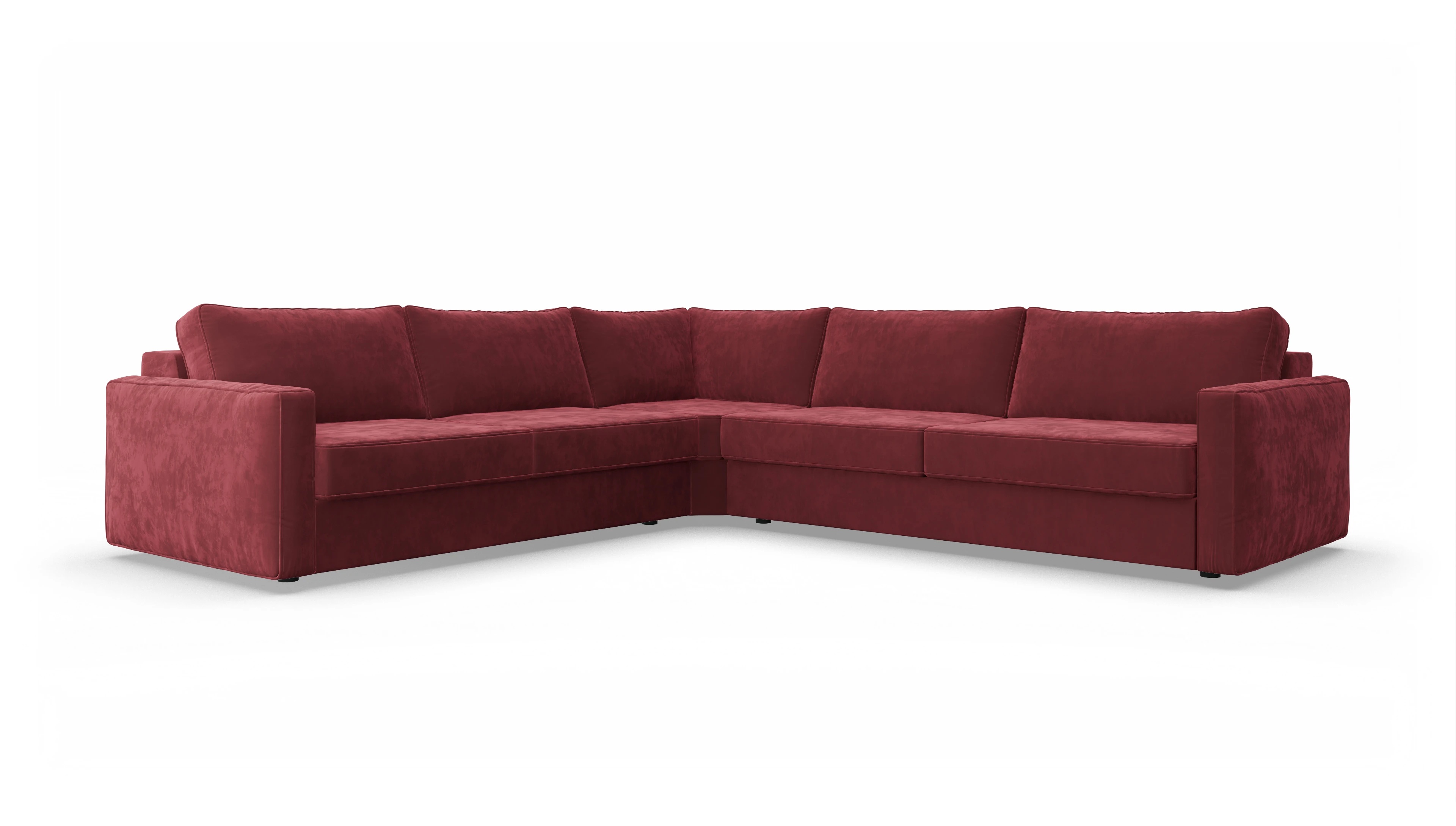 Ansicht des Produktes Ferali Ecksofa Links in Samt rot