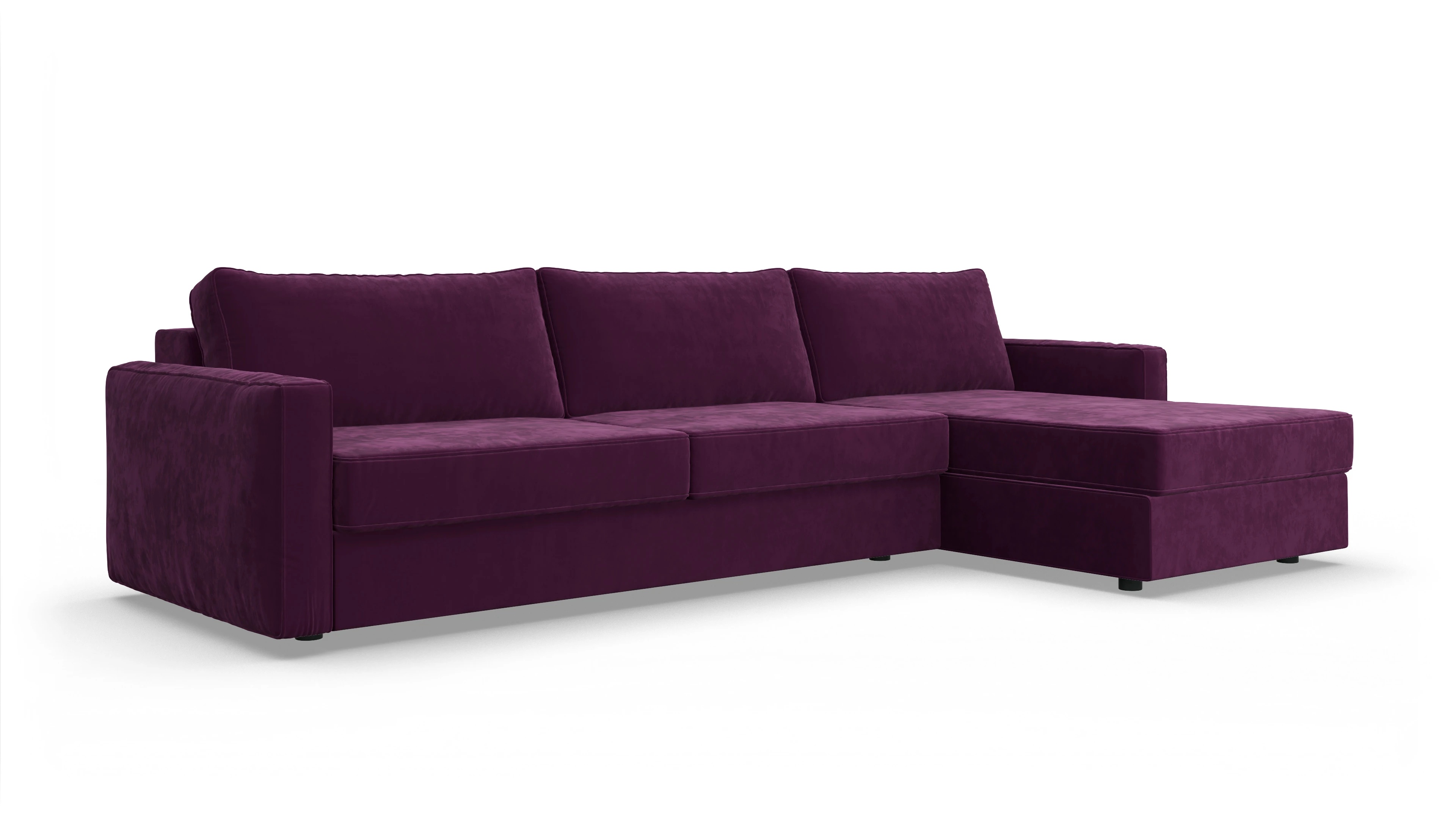 Ansicht des Produktes Ferali Sofa mit Rec rechts in Samt rot