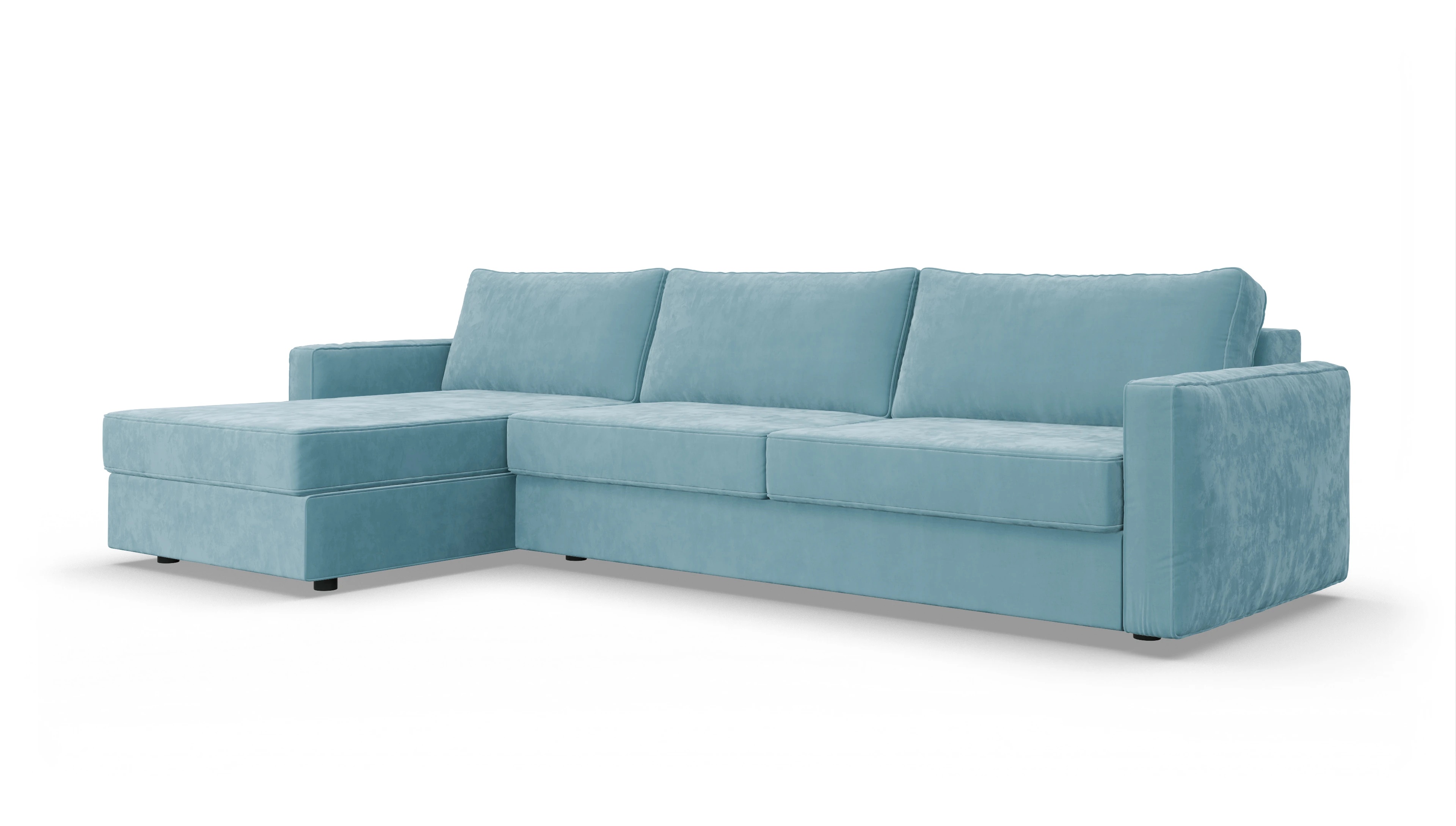 Ansicht des Produktes Ferali Sofa mit Rec links in Samt blau