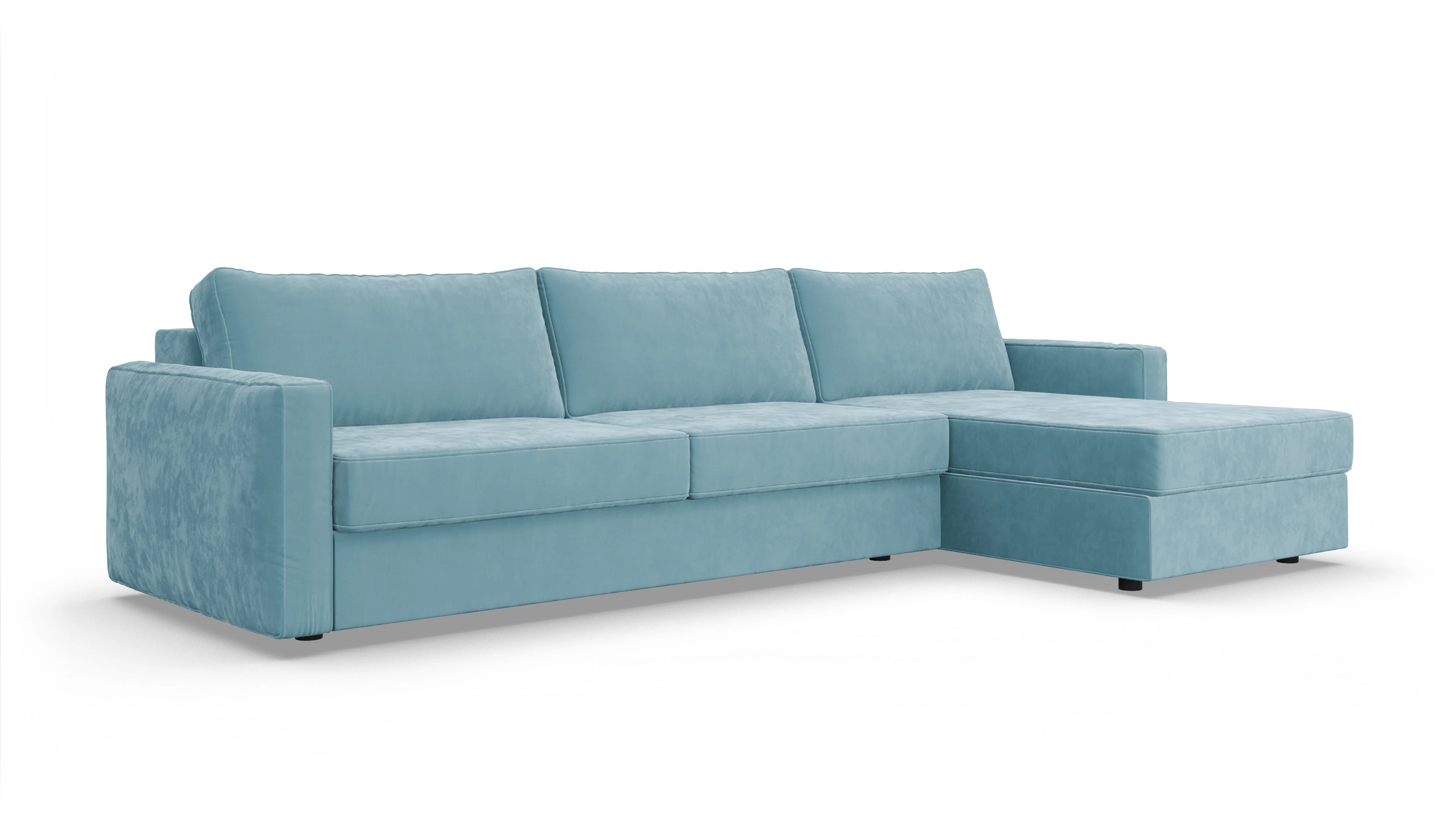 Ansicht des Produktes Ferali Sofa mit Rec rechts in Samt blau
