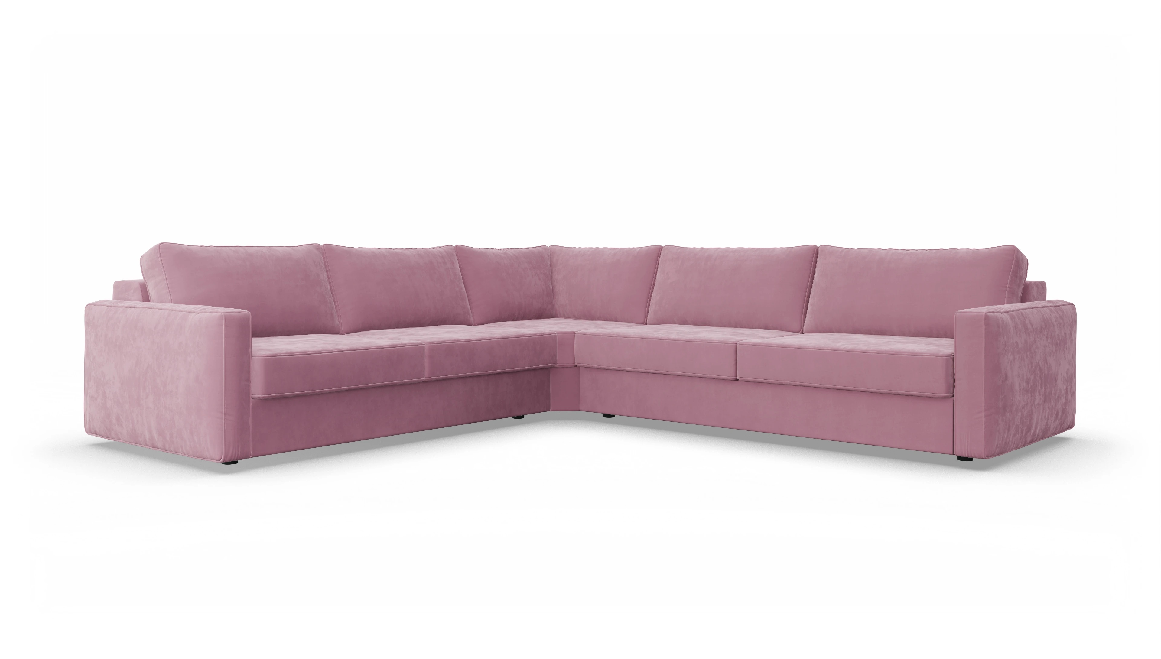 Design-Couch Ferali Ansicht des Produktes Ferali Ecksofa Links in Samt rot