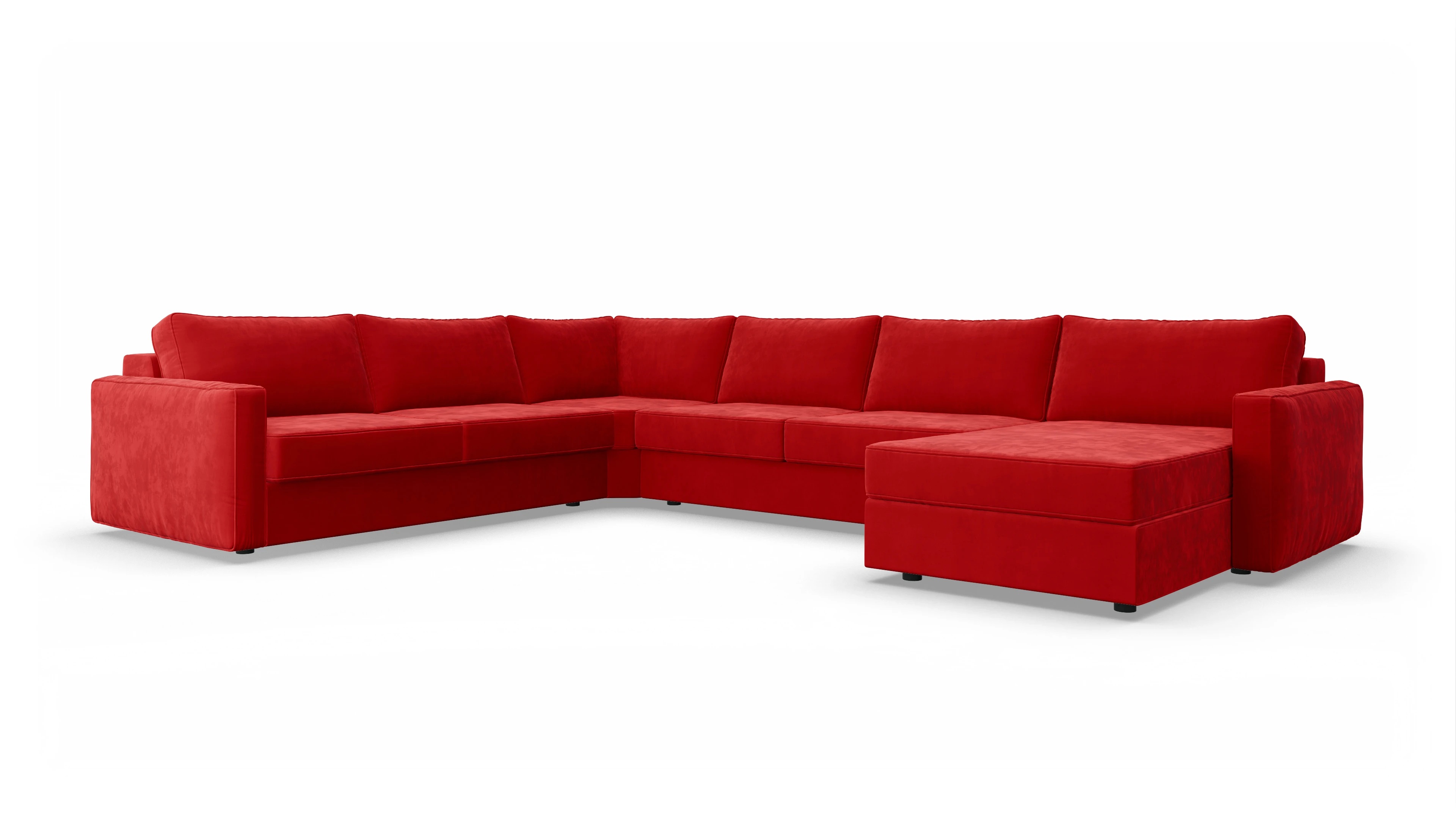 Ansicht des Produktes Ferali U-Form links in Samt rot
