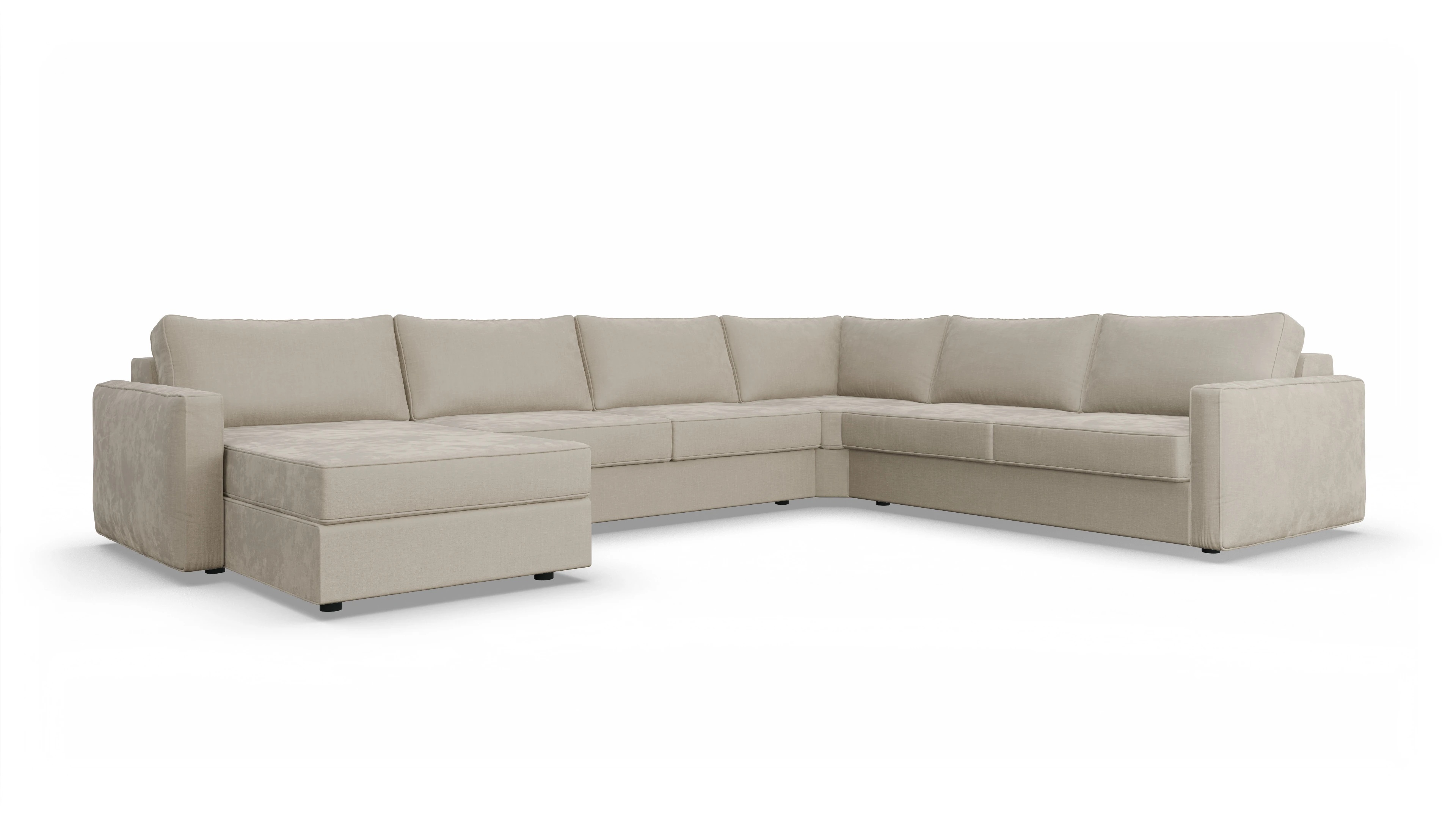 Ansicht des Produktes Ferali U-Form rechts in Stoff beige