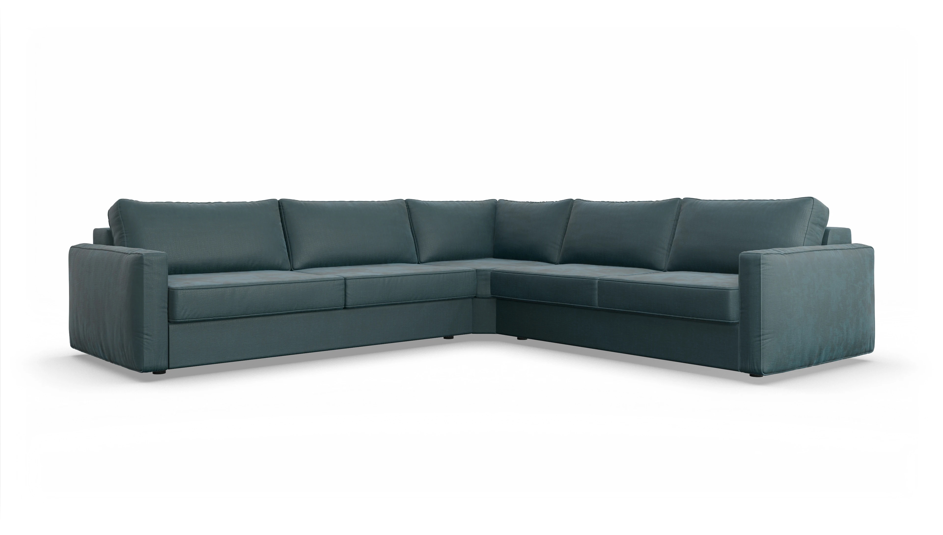 Design-Couch Ferali Ansicht des Produktes Ferali Ecksofa Rechts in Stoff grün
