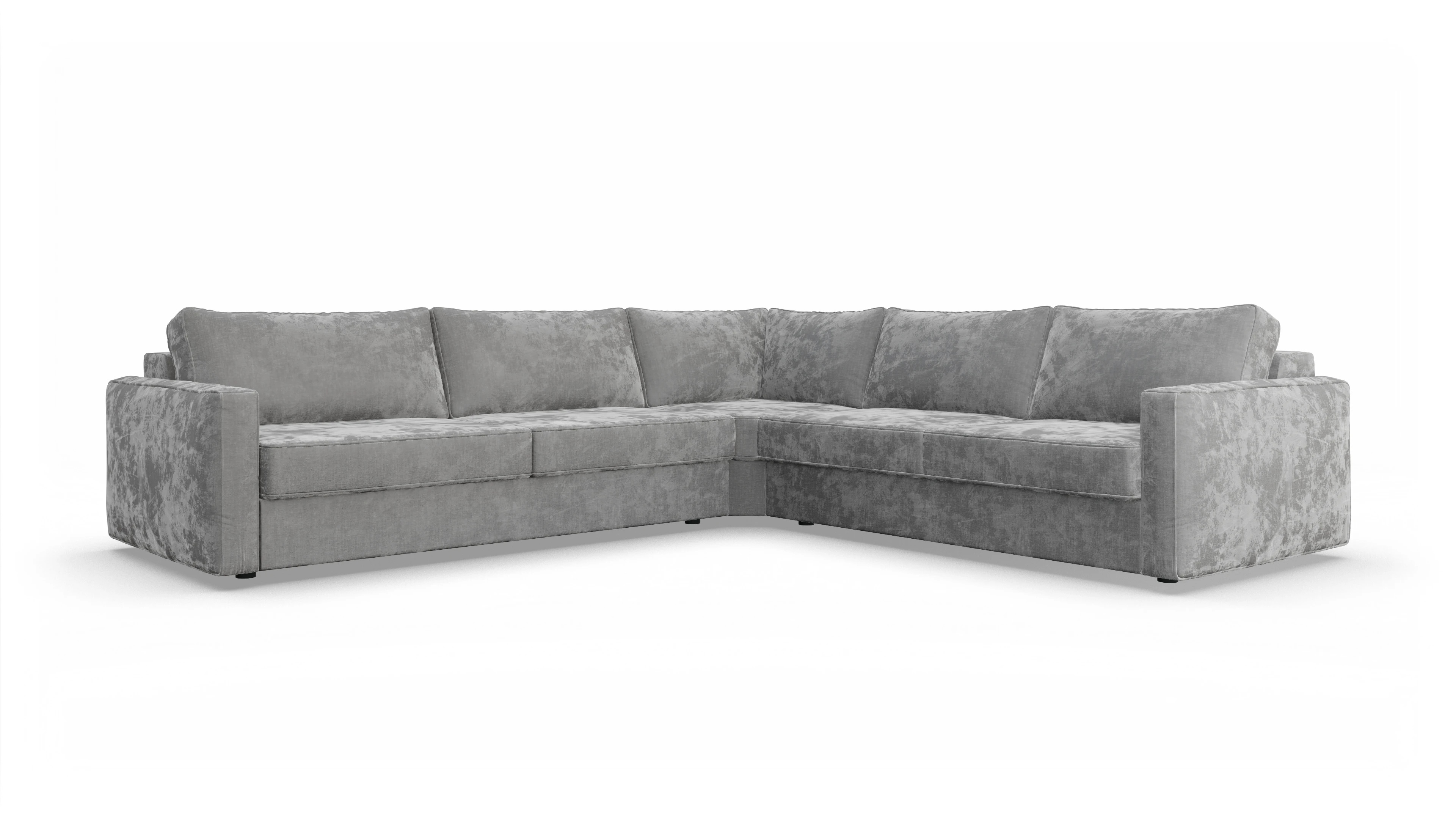 Design-Couch Ferali Ansicht des Produktes Ferali Ecksofa Rechts in Stoff grau