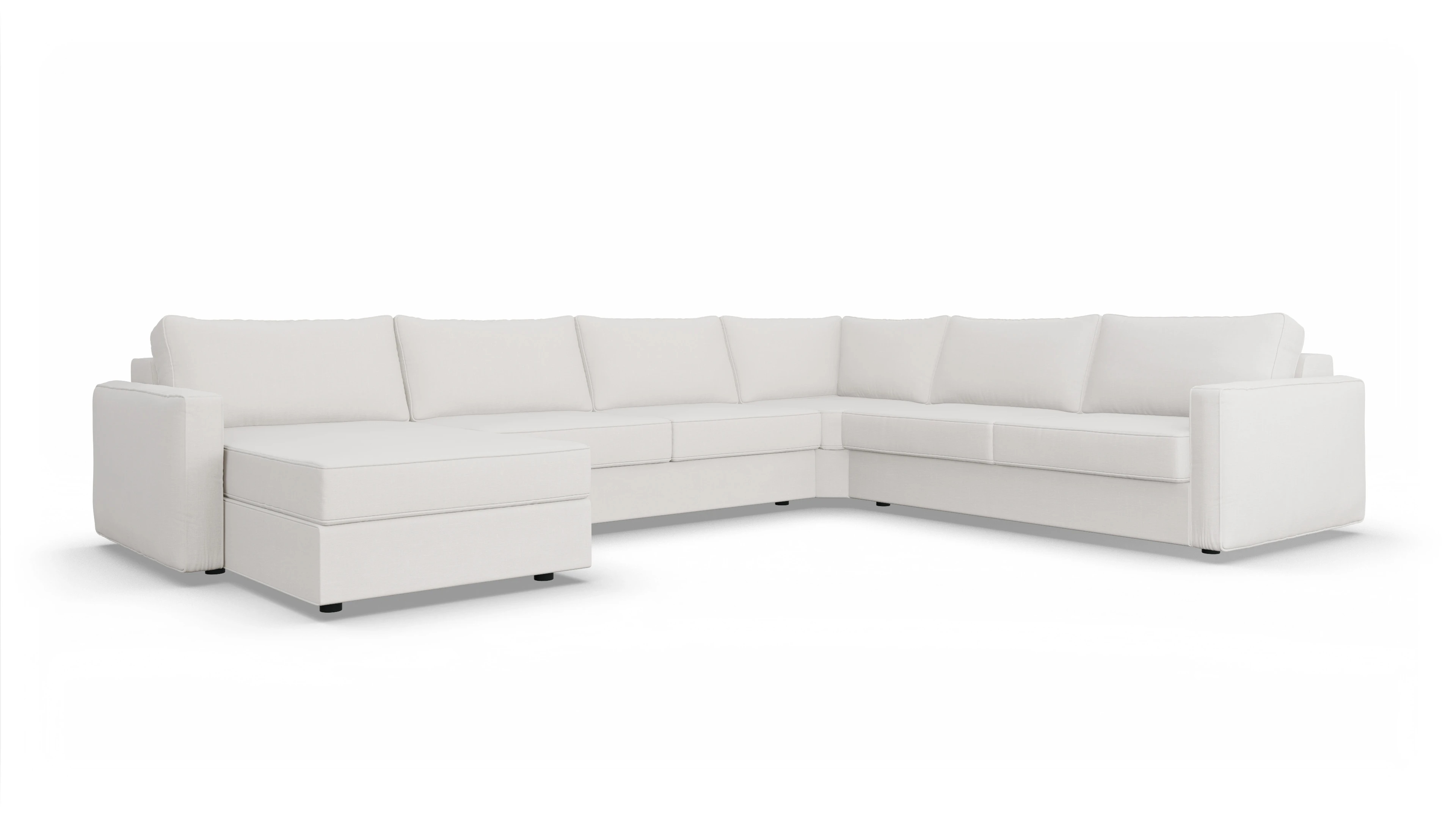 Design-Couch Ferali Ansicht des Produktes Ferali U-Form rechts in Stoff weiß