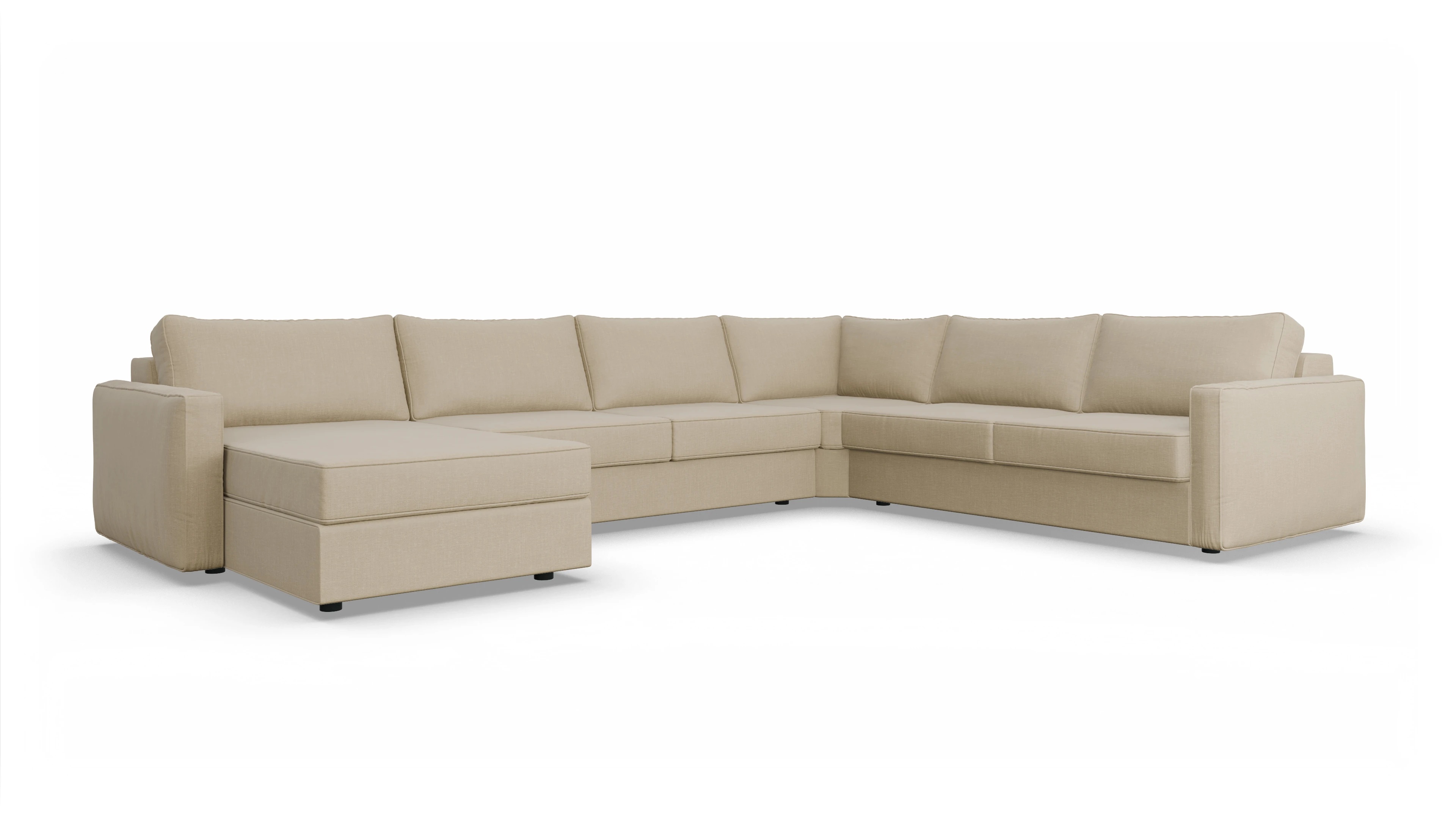 Design-Couch Ferali Ansicht des Produktes Ferali U-Form rechts in Stoff beige