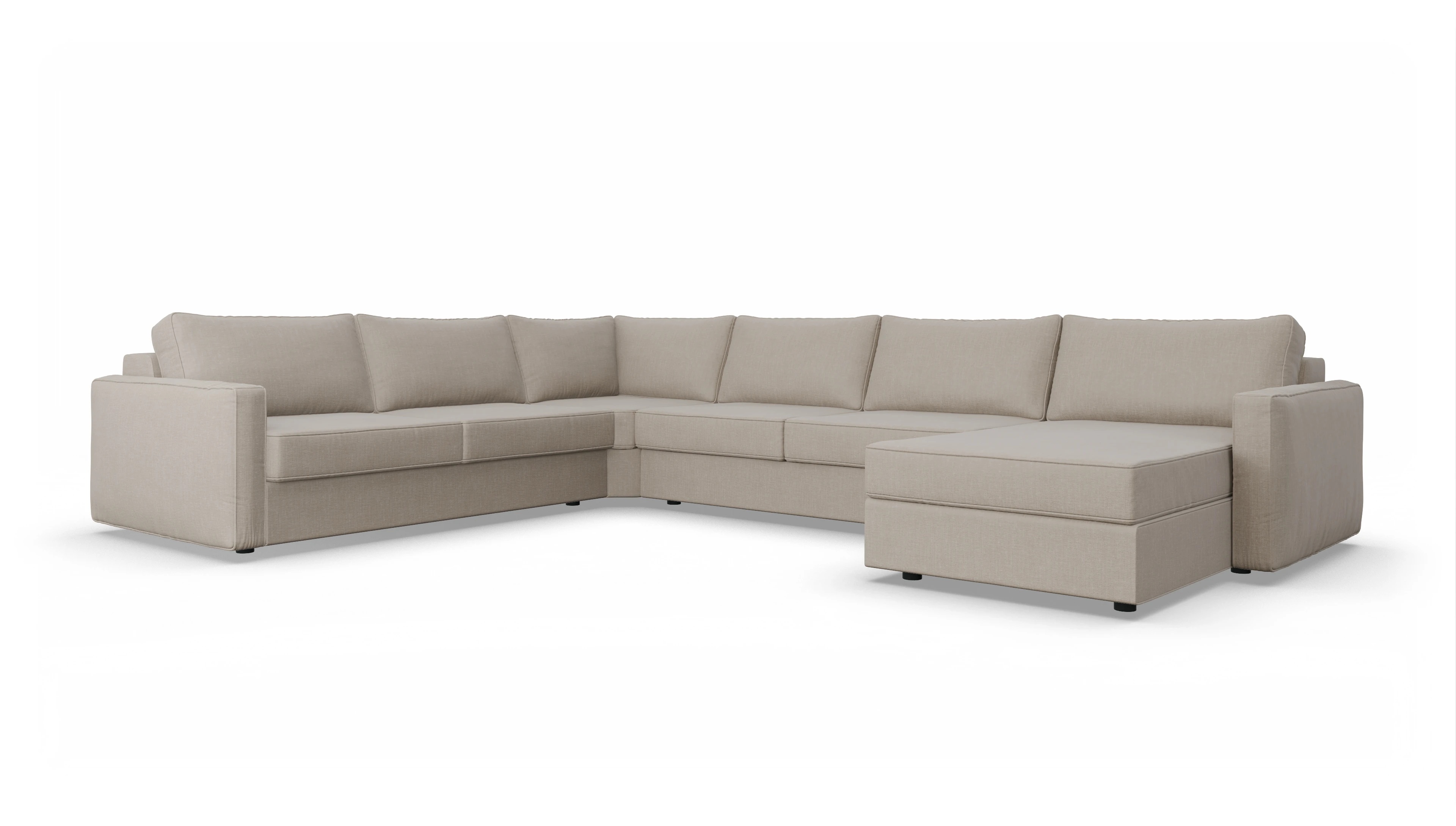 Ansicht des Produktes Ferali U-Form links in Stoff braun