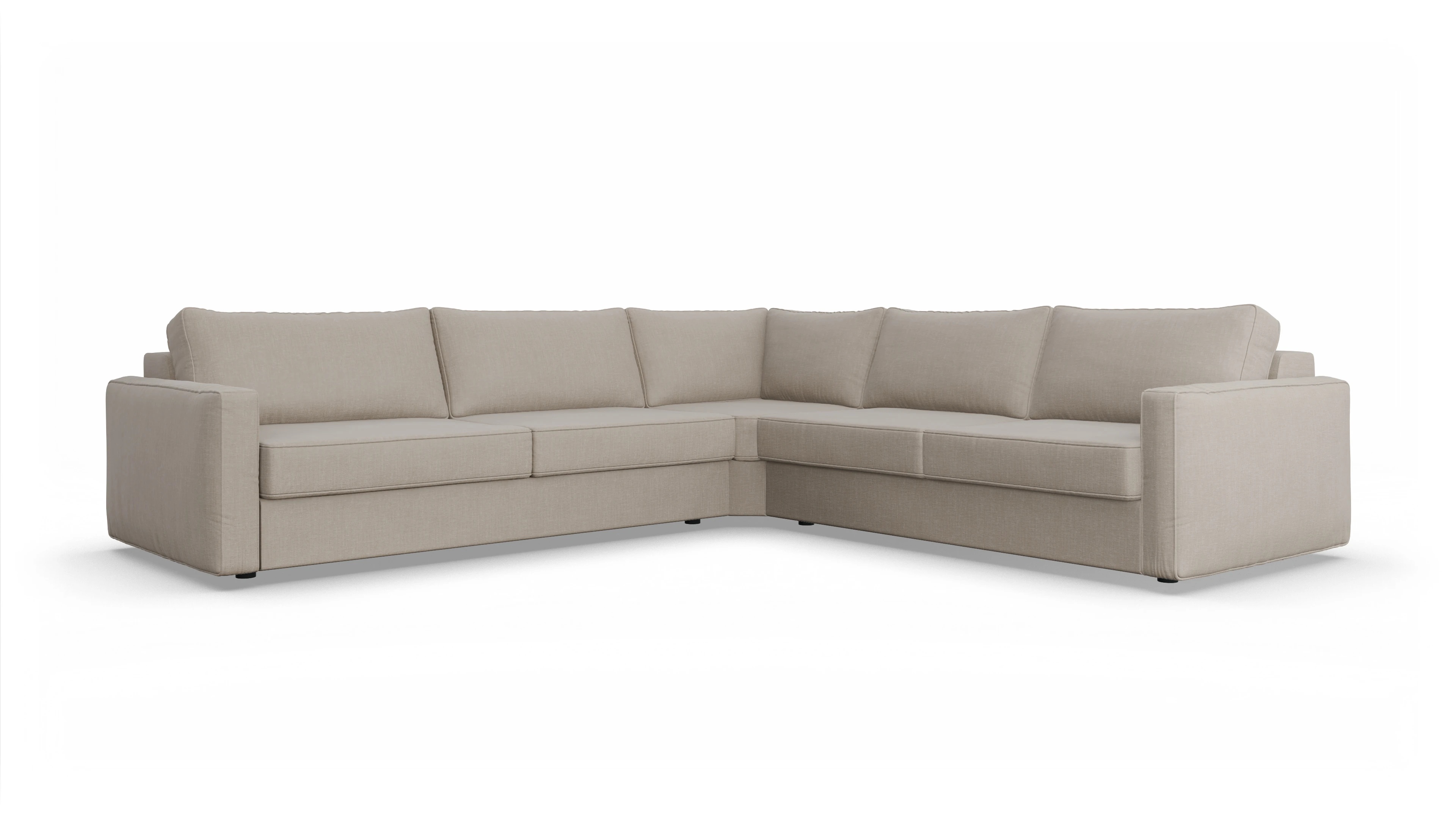 Design-Couch Ferali Ansicht des Produktes Ferali Ecksofa Rechts in Stoff braun