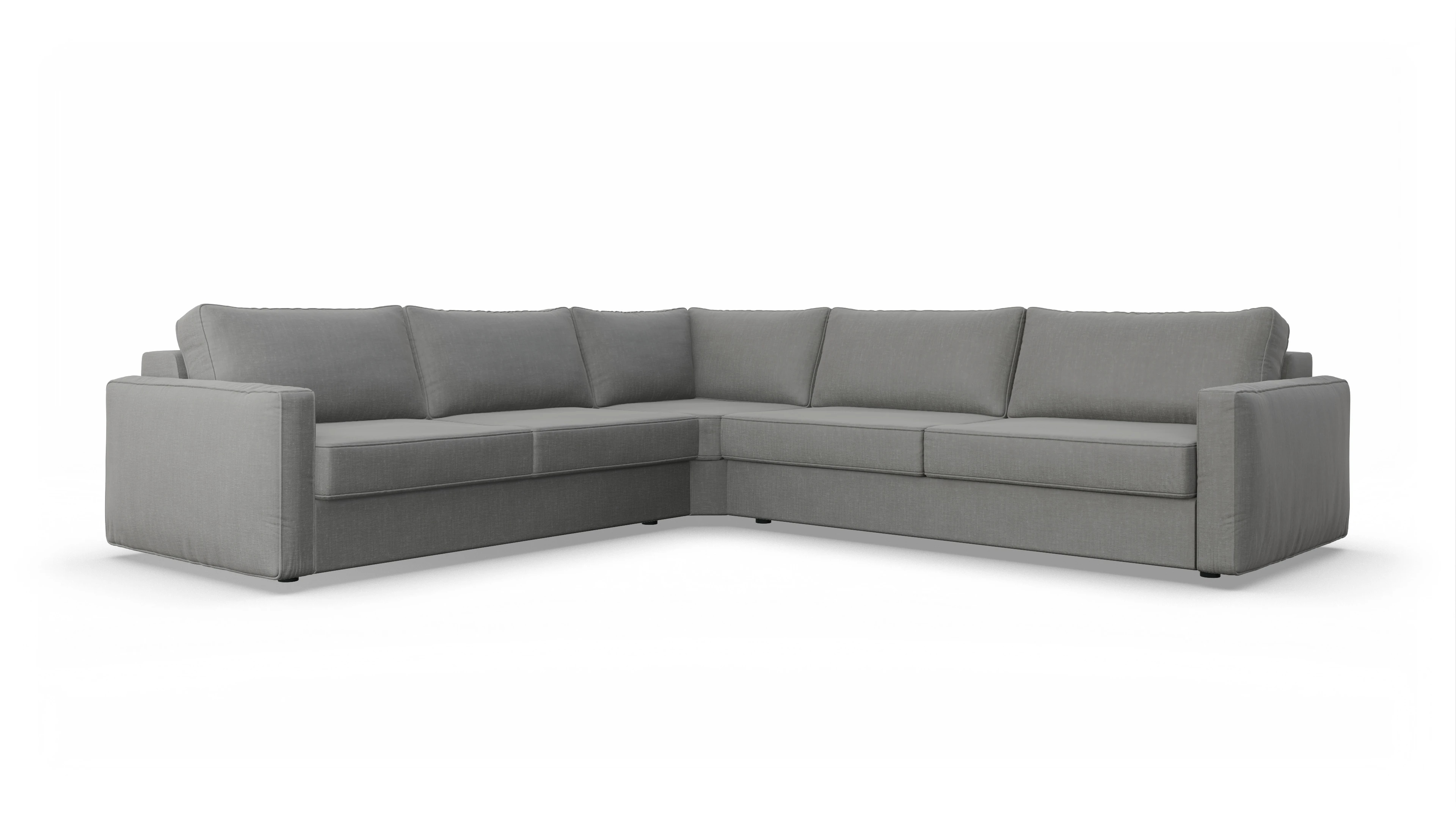 Design-Couch Ferali Ansicht des Produktes Ferali Ecksofa Links in Stoff grau