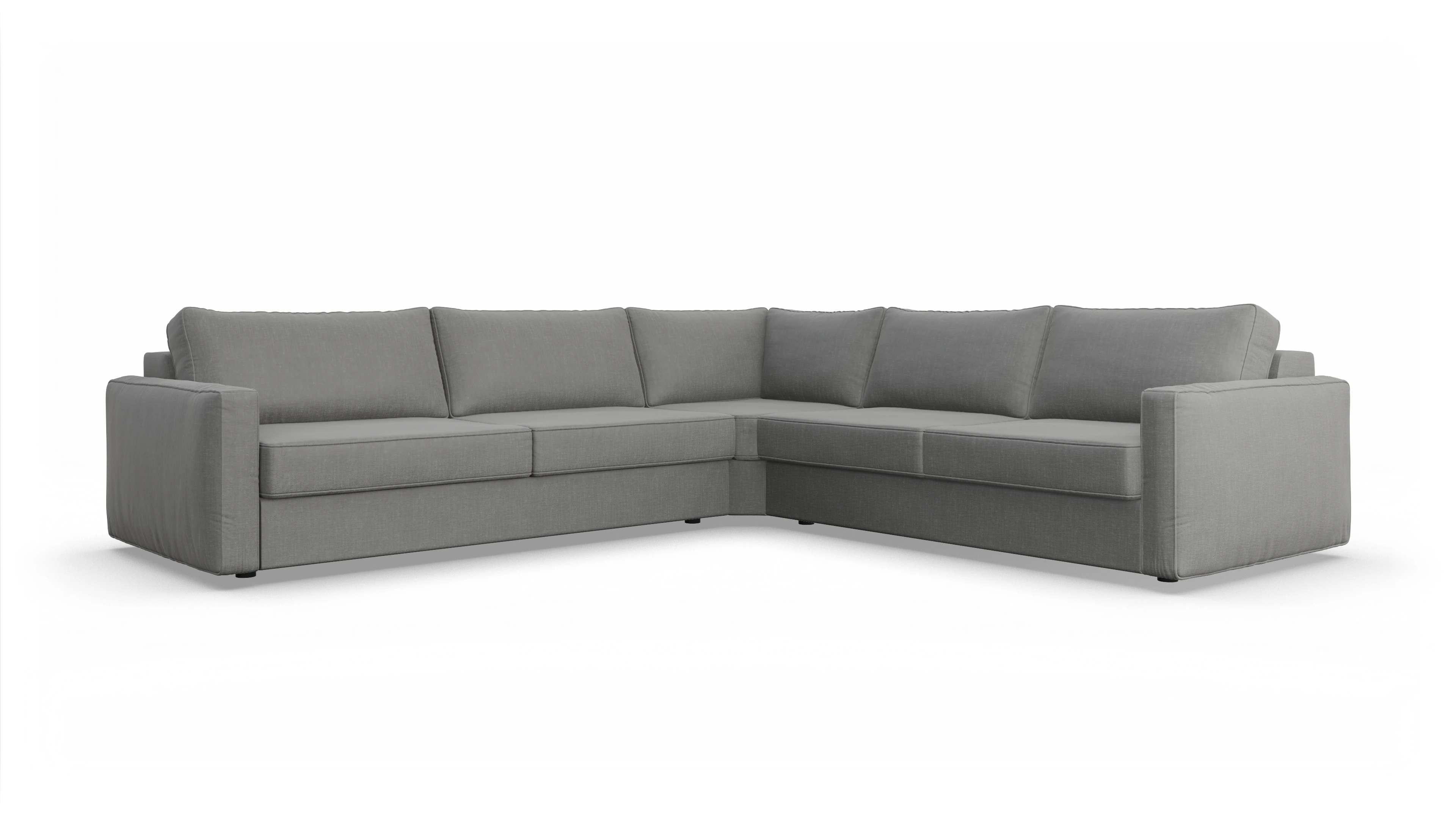 Design-Couch Ferali Ansicht des Produktes Ferali Ecksofa Rechts in Stoff grau
