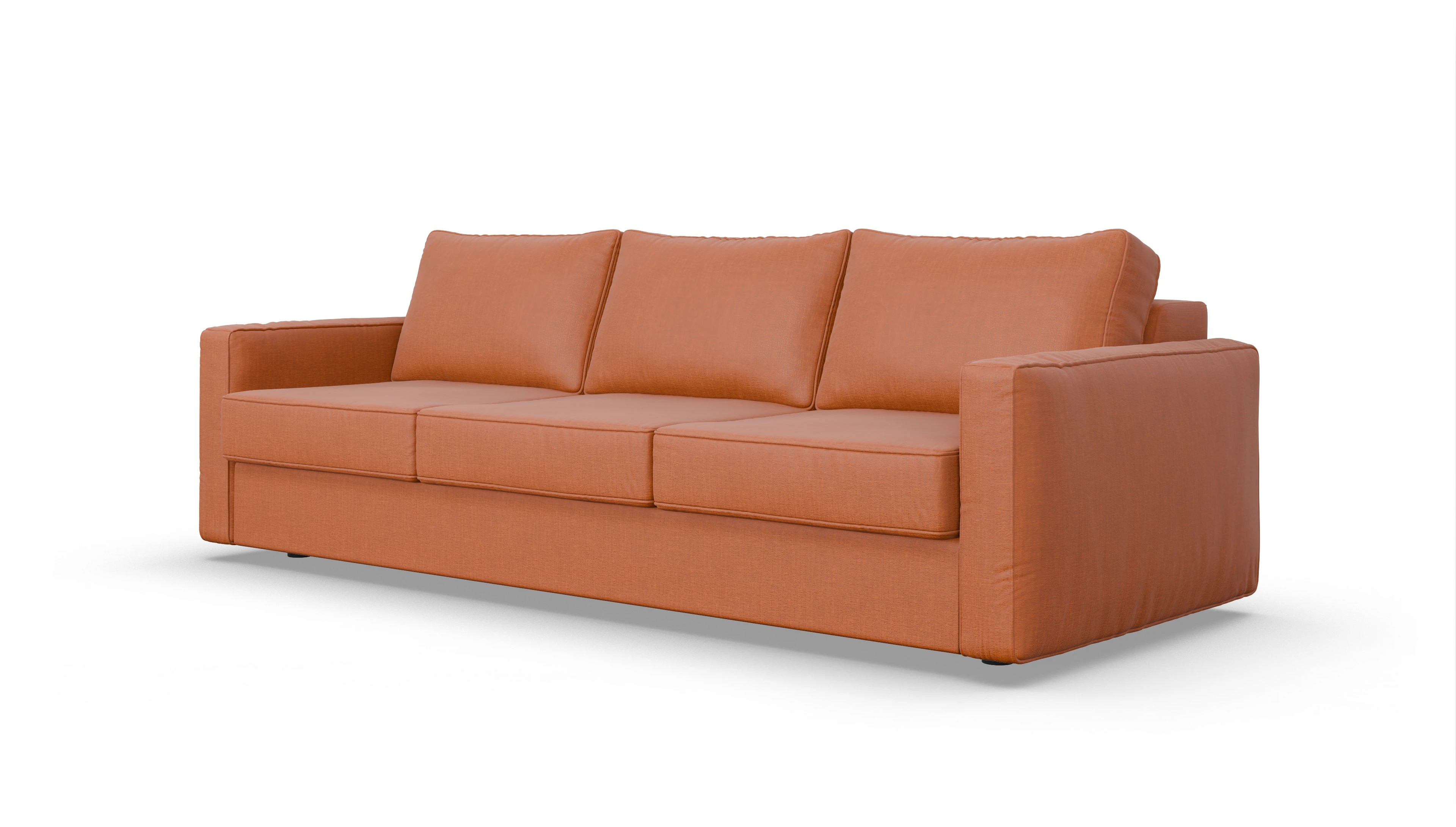 Design-Couch Ferali Ansicht des Produktes Ferali 3,5-Sitzer in Stoff orange