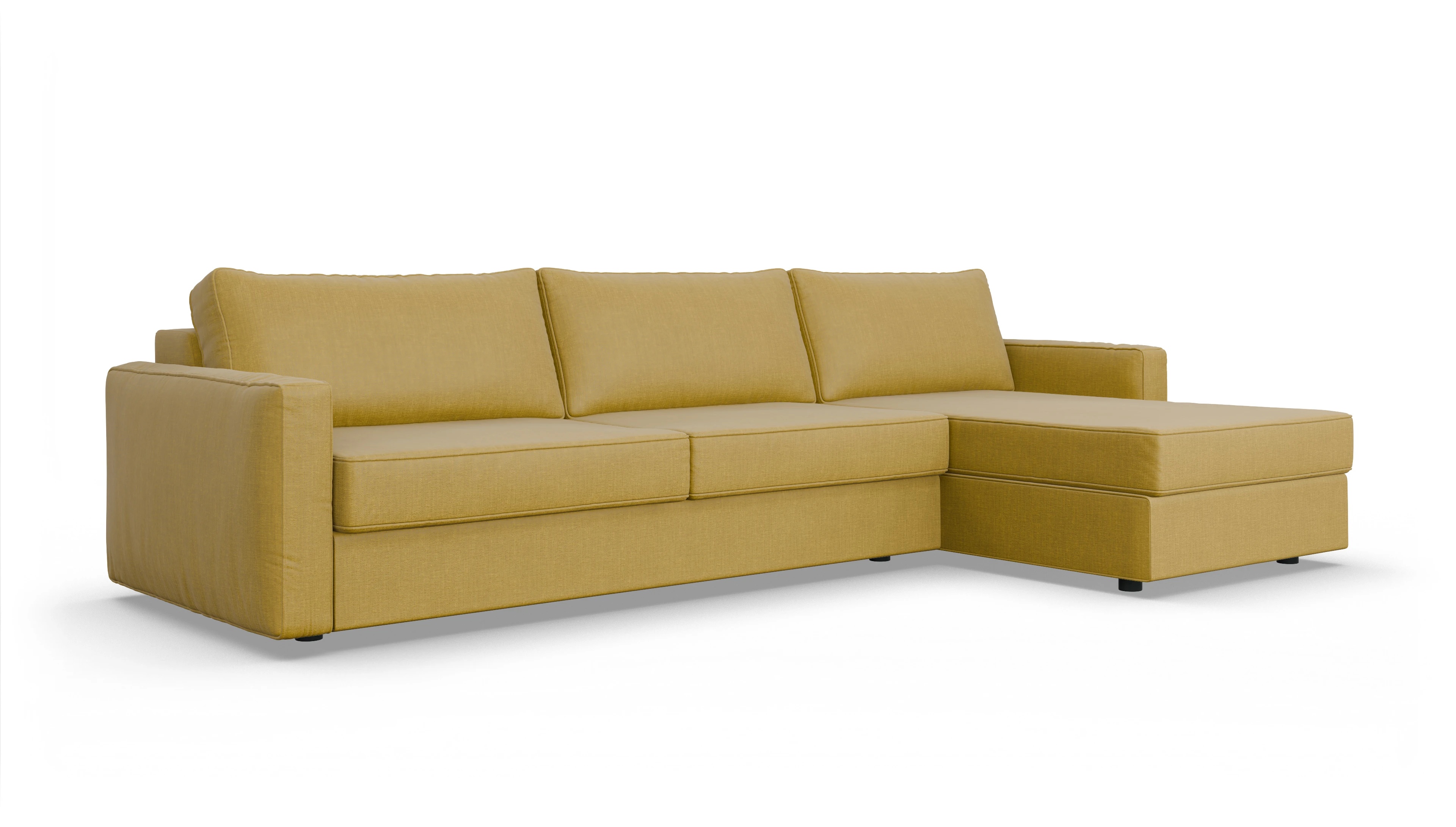 Ansicht des Produktes Ferali Sofa mit Rec rechts in Stoff gelb