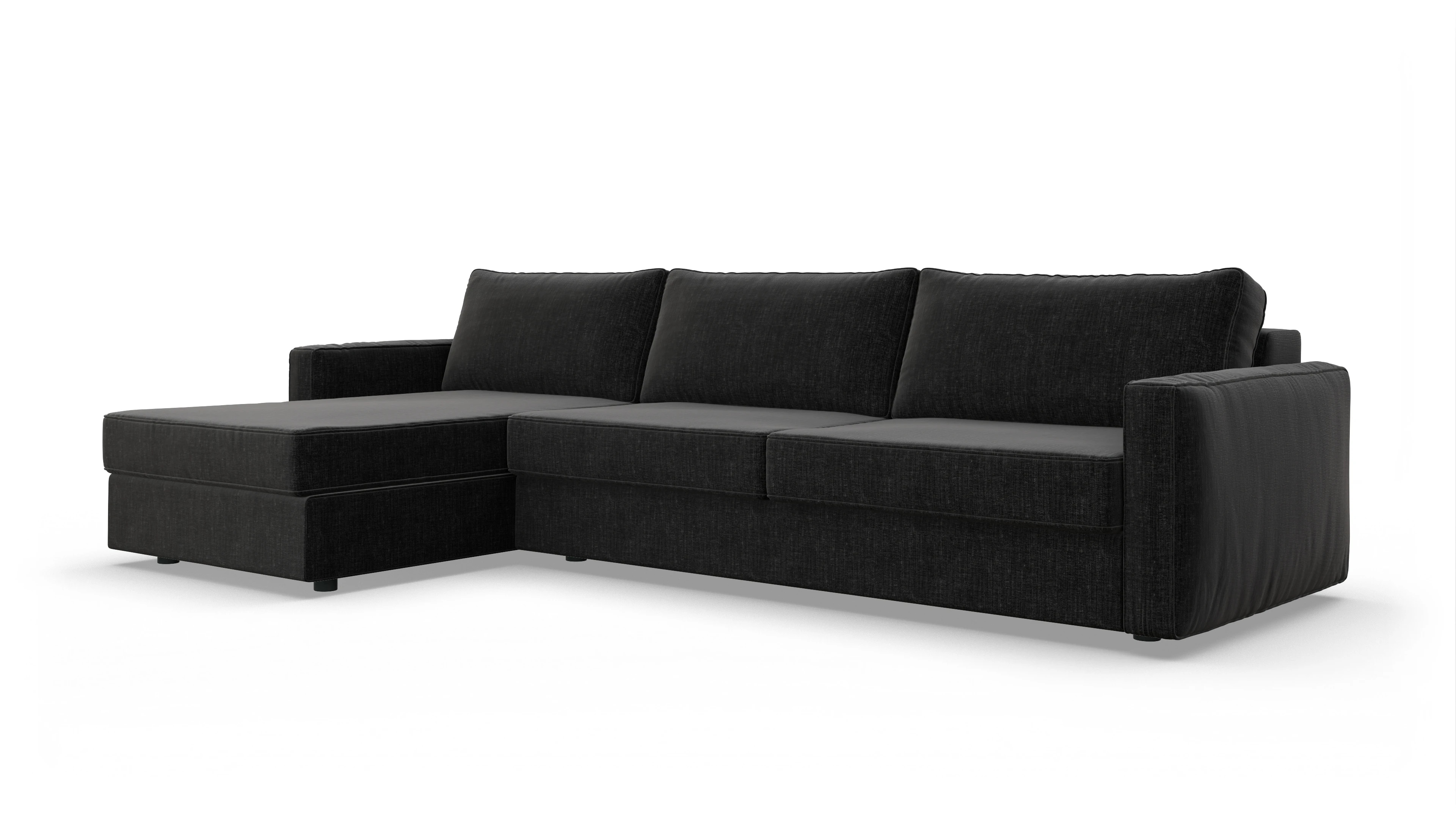 Ansicht des Produktes Ferali Sofa mit Rec links in Stoff schwarz